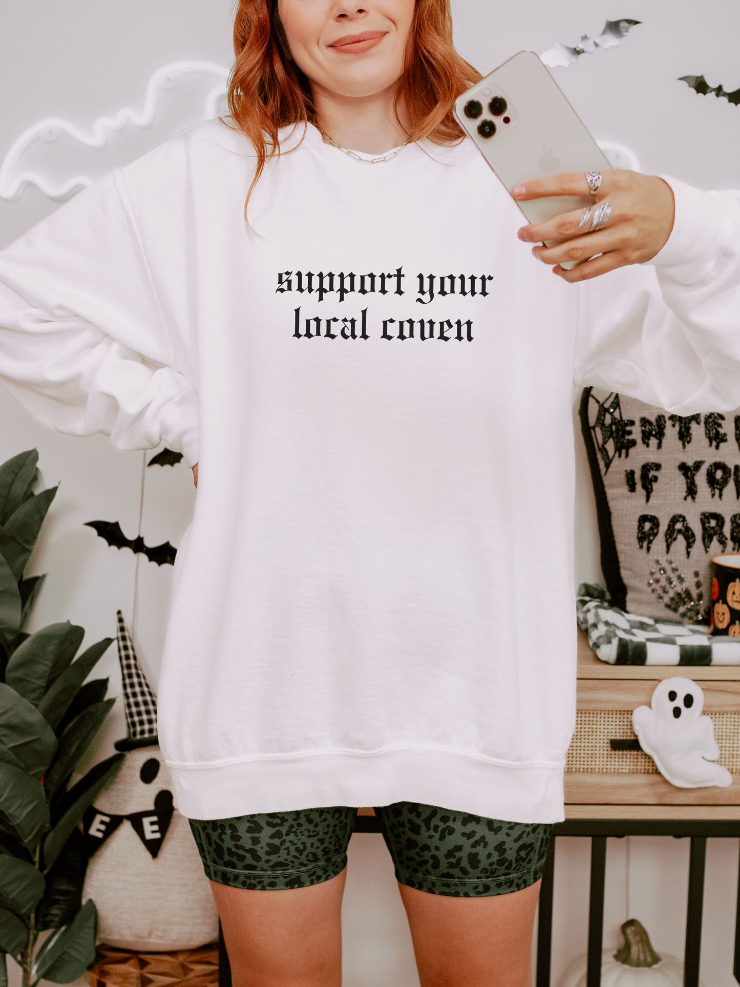 Support Your Local Coven Sweatshirt – Comfort Colors Gothic Witchy Crewneck