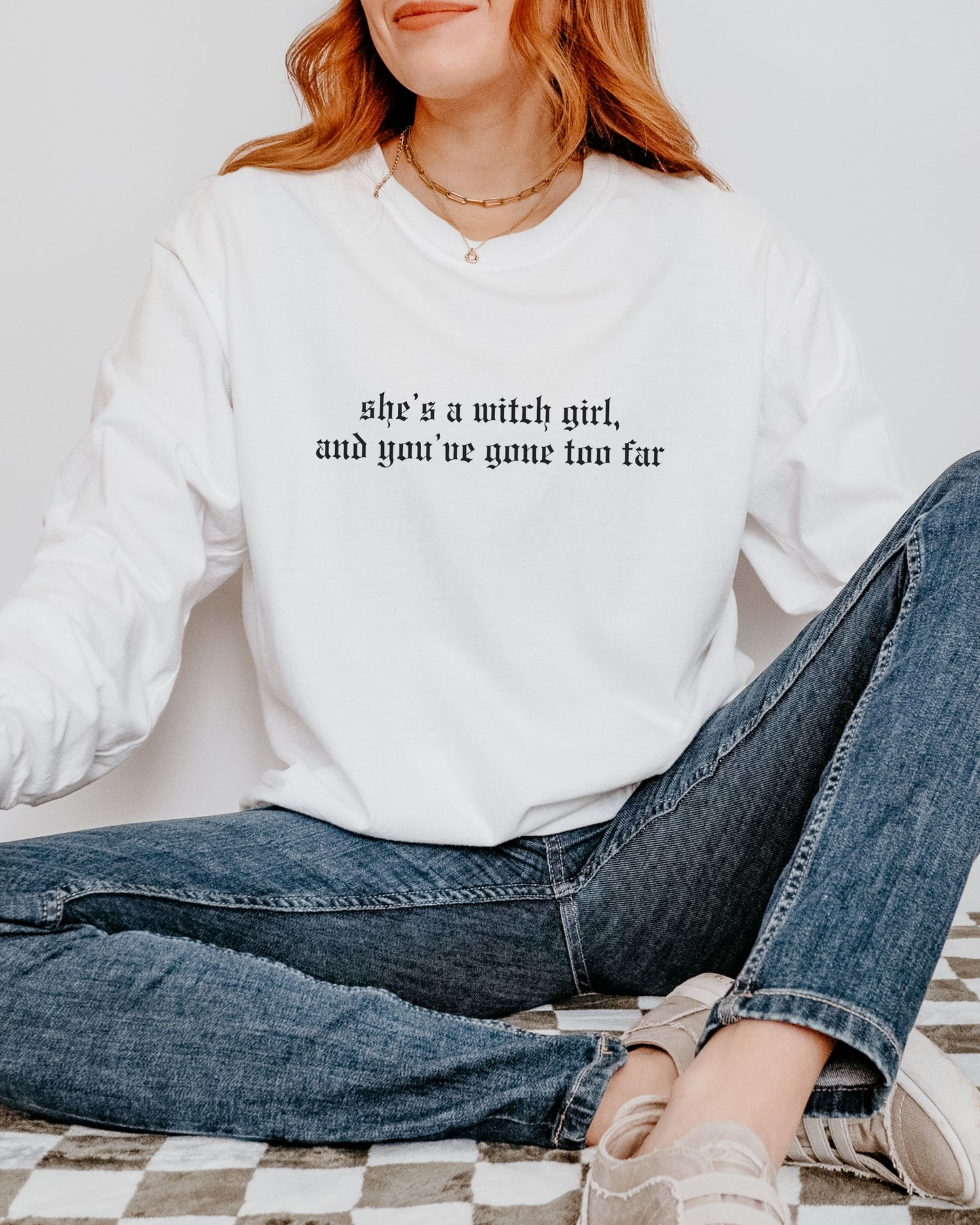 She’s a Witch Girl Long Sleeve Shirt – Comfort Colors Gothic Feminist Tee