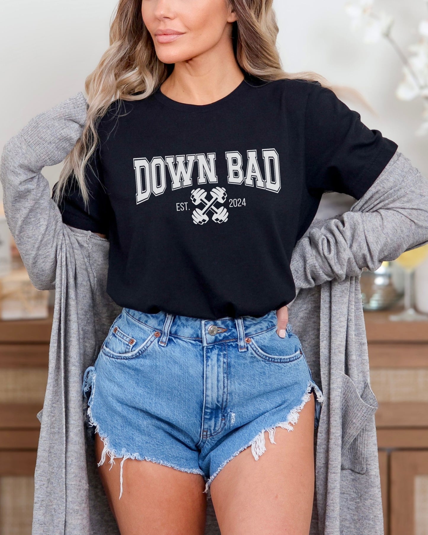 Down Bad T-Shirt – Bella + Canvas Fitness Sarcasm Graphic Tee