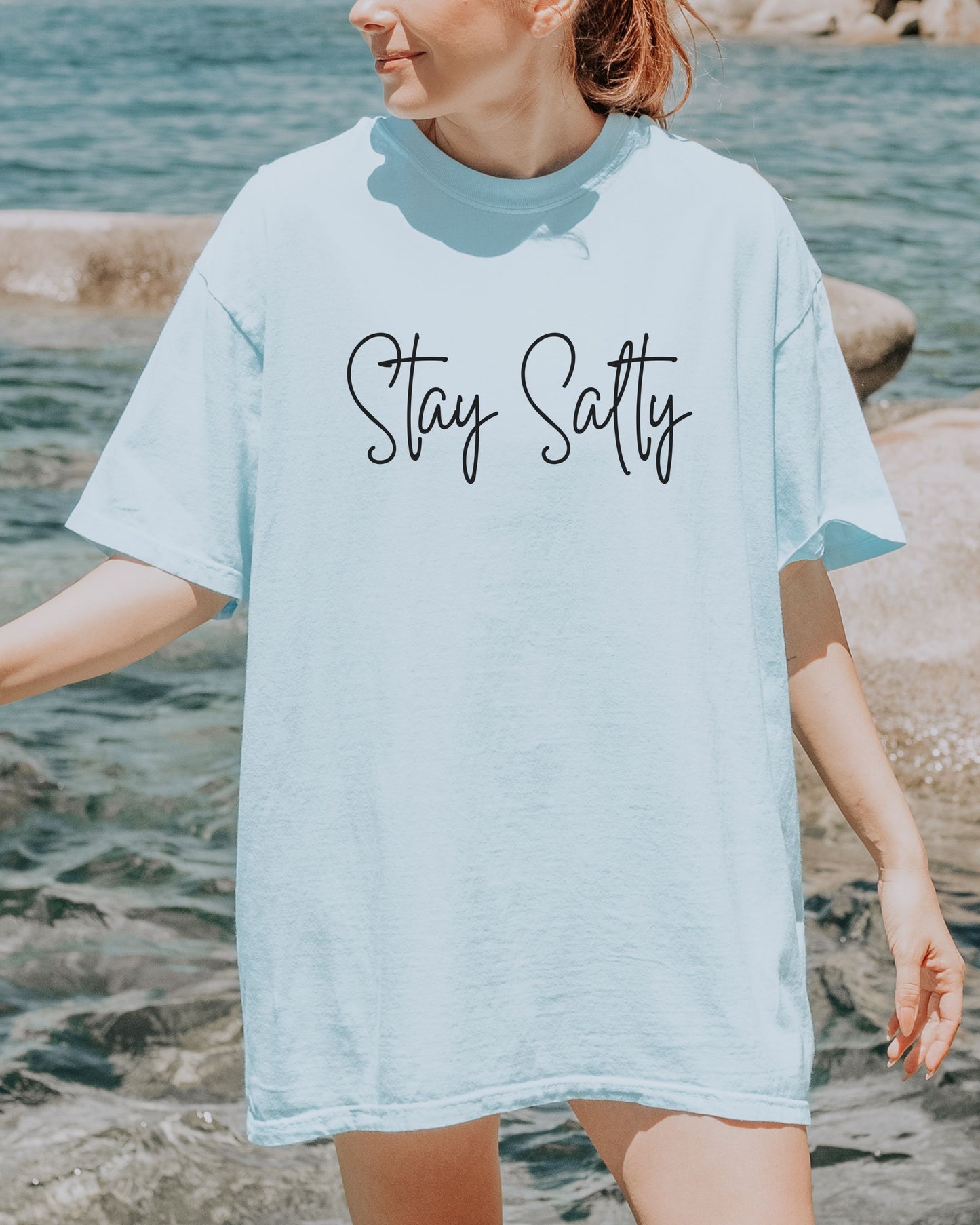 Stay Salty Comfort Colors T-Shirt – Coastal Graphic Tee for Beach Lovers