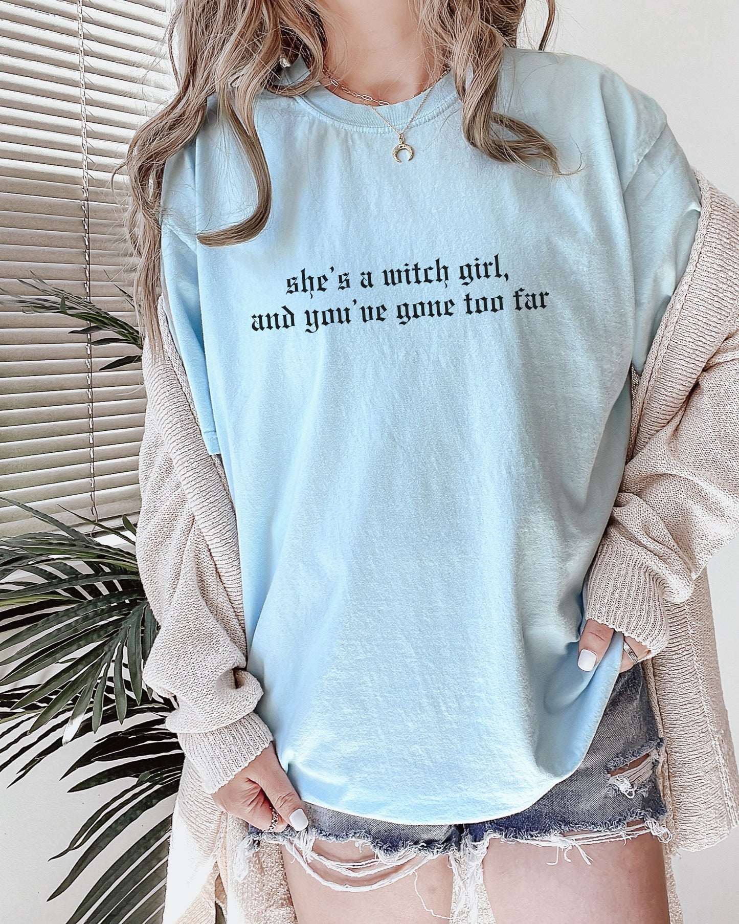 She’s a Witch Girl T-Shirt – Comfort Colors Gothic Feminist Graphic Tee