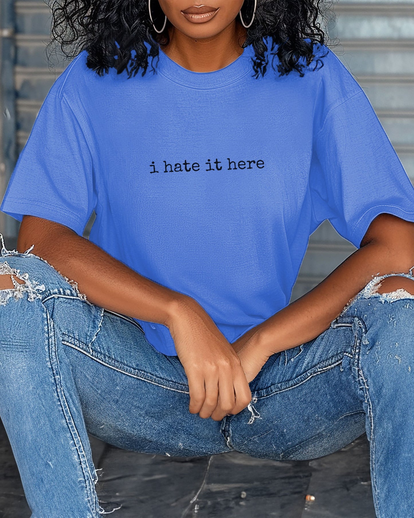 i hate it here t-shirt – Comfort Colors Sarcastic Minimalist Tee