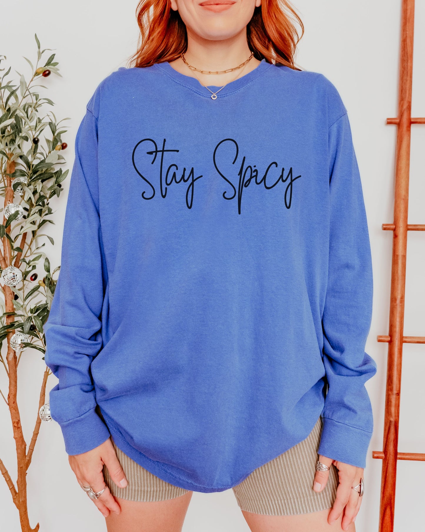Stay Spicy Comfort Colors Long Sleeve Shirt – Sassy Graphic Tee with Bold Attitude