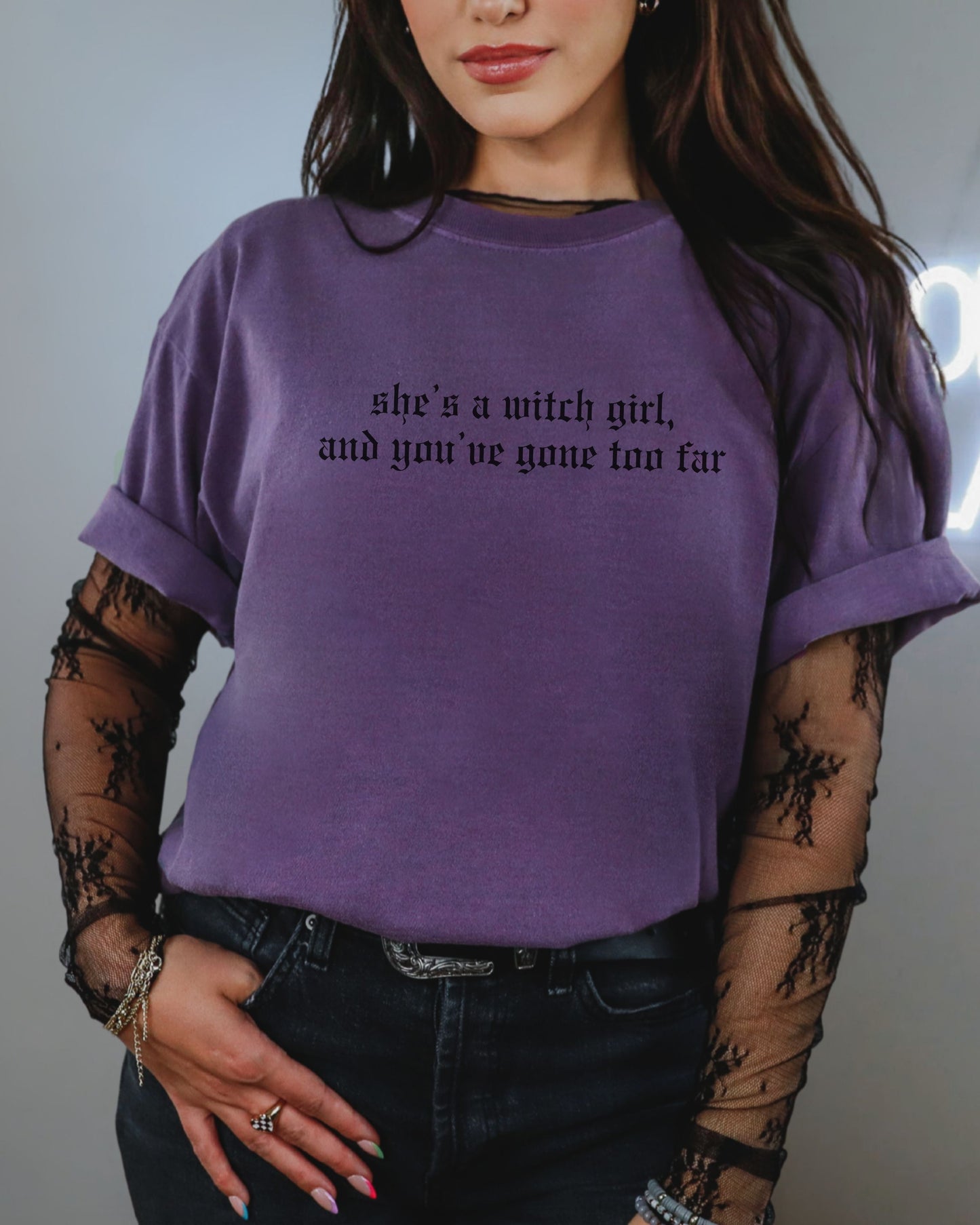 She’s a Witch Girl T-Shirt – Comfort Colors Gothic Feminist Graphic Tee