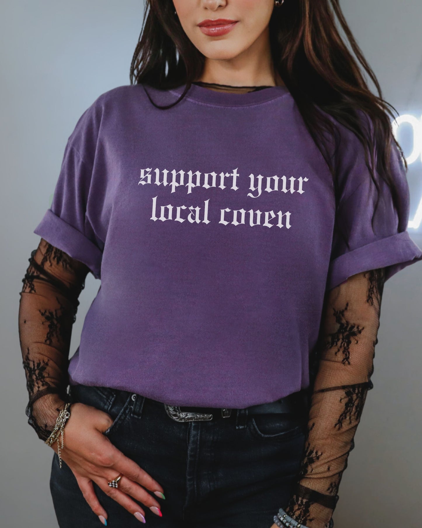Support Your Local Coven T-Shirt – Comfort Colors Gothic Witchy Graphic Tee