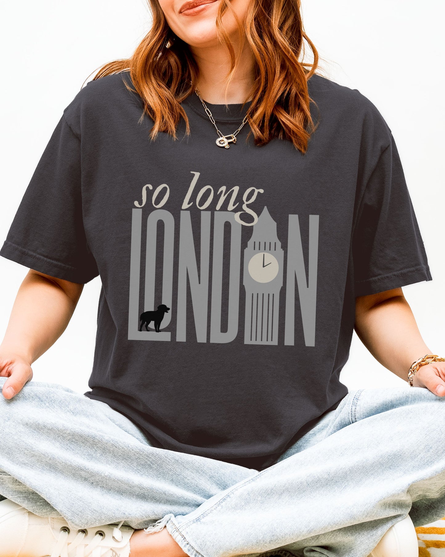 So Long London T-Shirt – Comfort Colors Tee with The Black Dog & Clock Tower