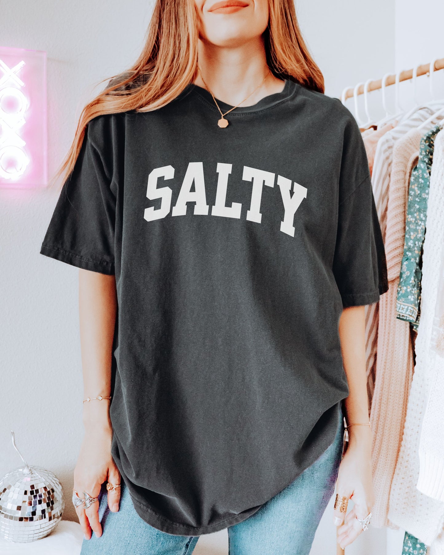 SALTY T-Shirt – Comfort Colors Graphic Tee for Beach, Coastal, and Sassy Vibes