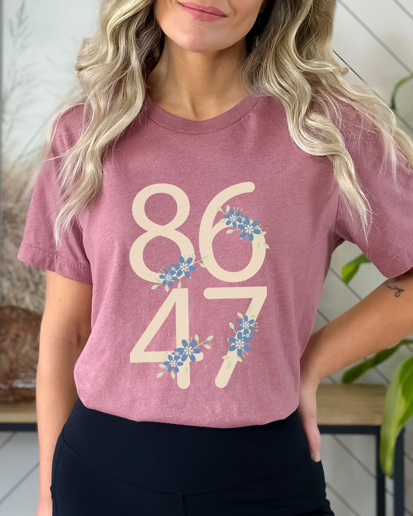 Floral 8647 T-Shirt – Bella + Canvas Minimalist Anti-Trump Political Graphic Tee