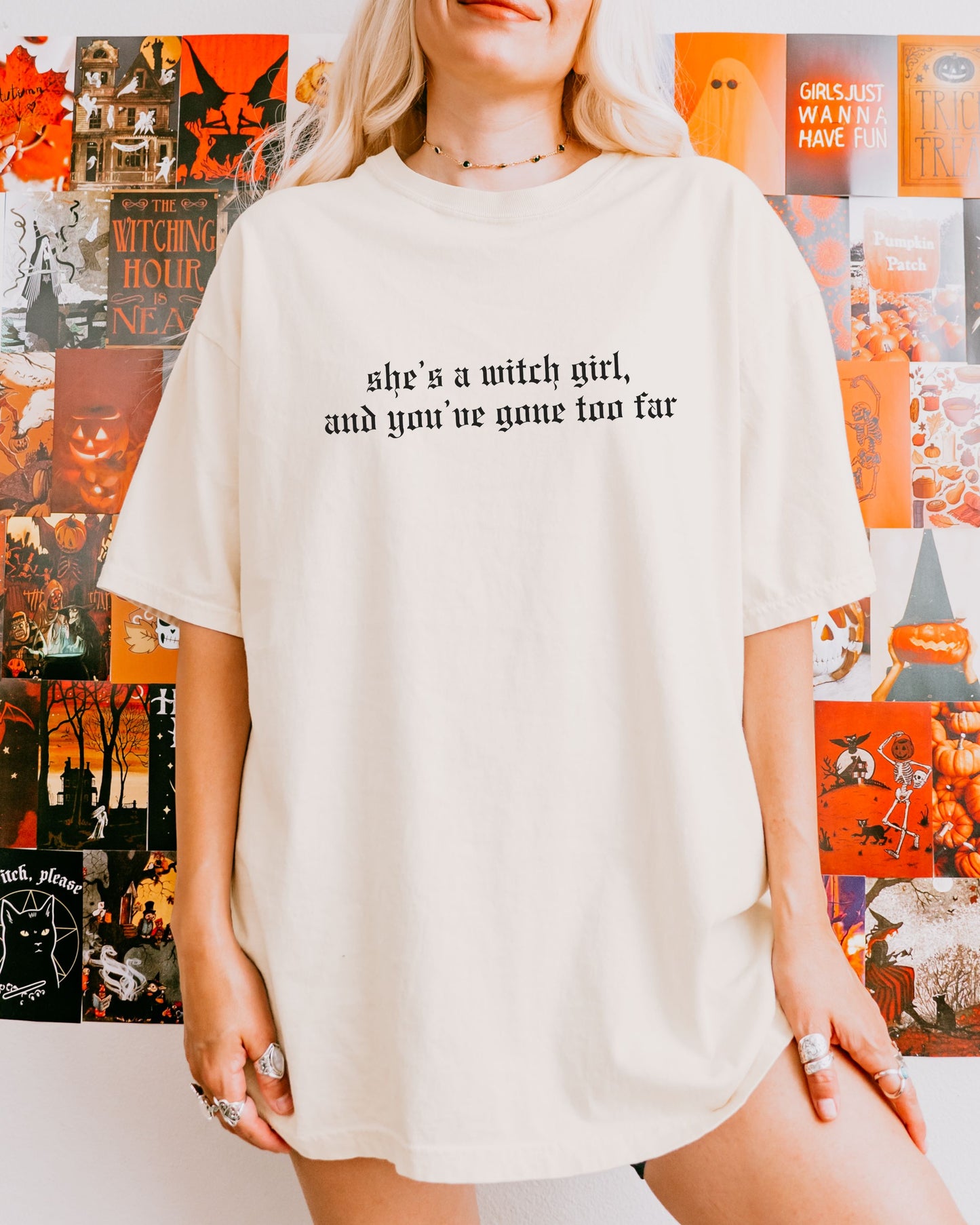 She’s a Witch Girl T-Shirt – Comfort Colors Gothic Feminist Graphic Tee