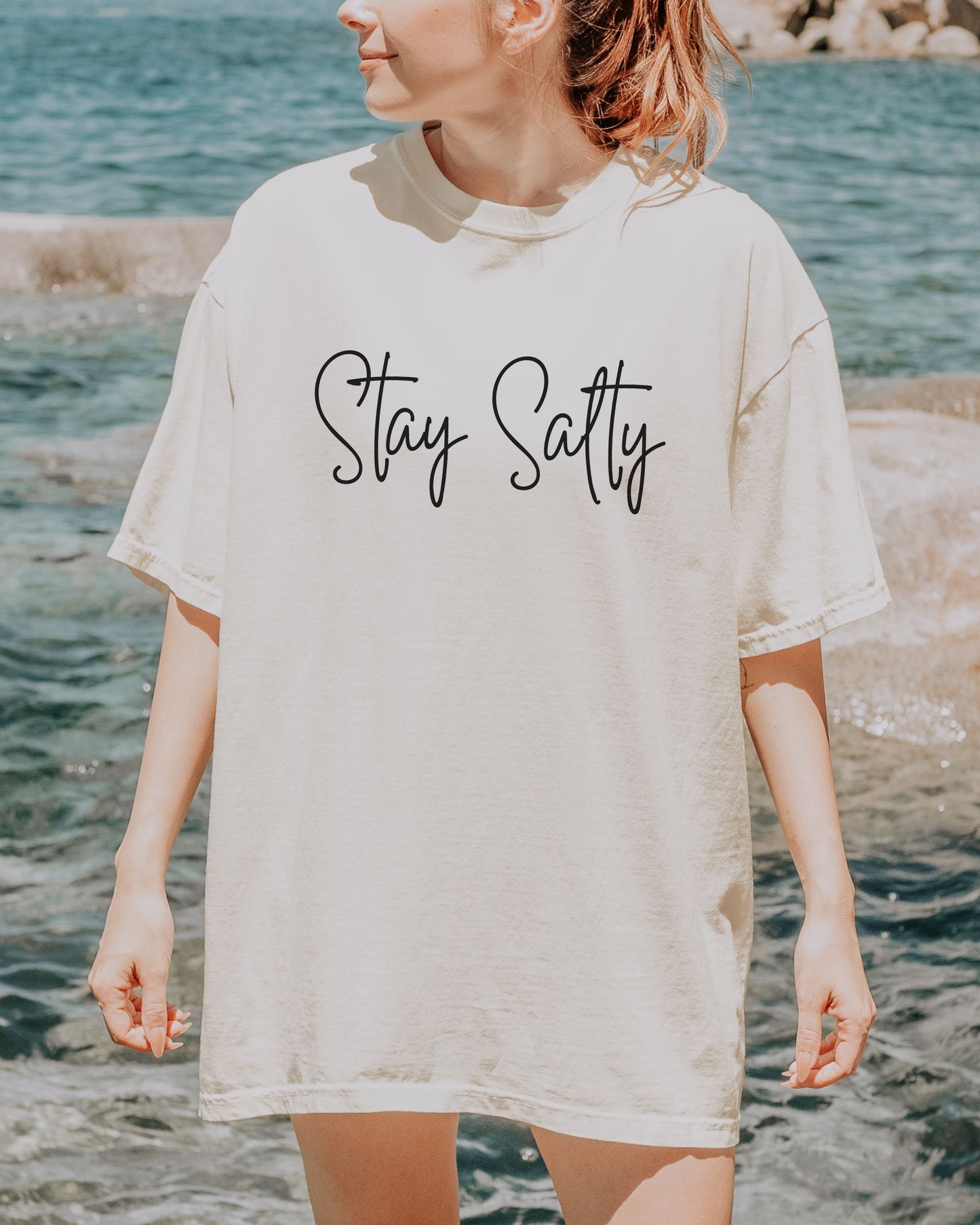 Stay Salty Comfort Colors T-Shirt – Coastal Graphic Tee for Beach Lovers