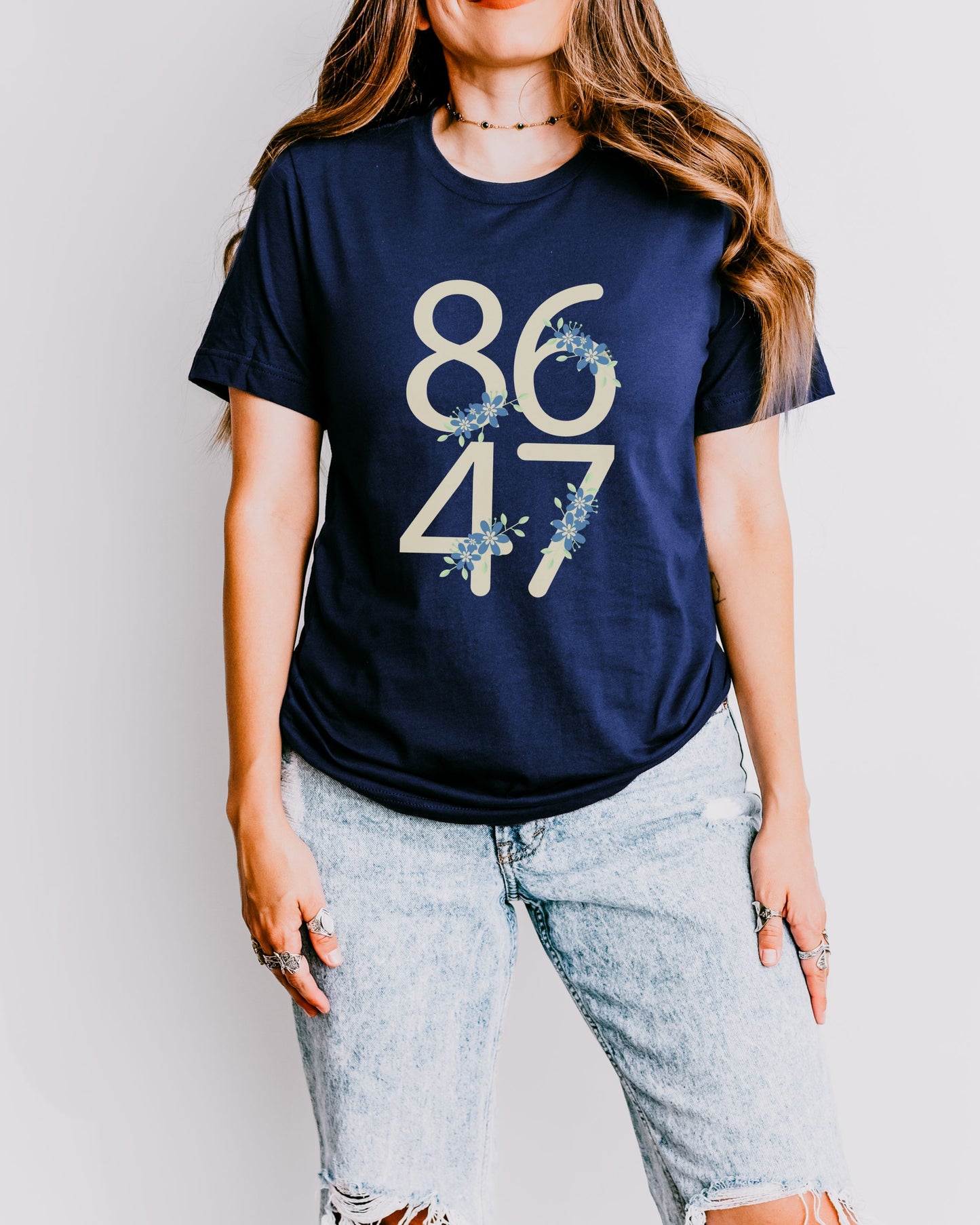 Floral 8647 T-Shirt – Bella + Canvas Minimalist Anti-Trump Political Graphic Tee