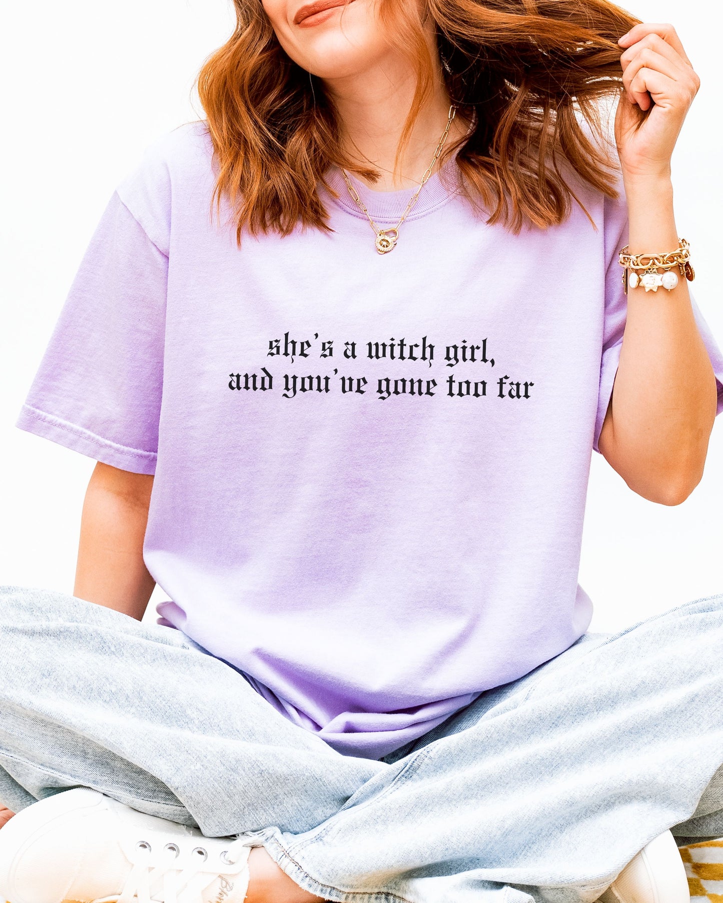 She’s a Witch Girl T-Shirt – Comfort Colors Gothic Feminist Graphic Tee