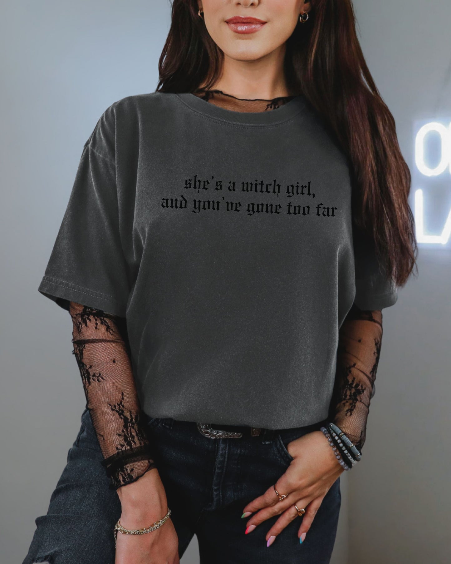 She’s a Witch Girl T-Shirt – Comfort Colors Gothic Feminist Graphic Tee