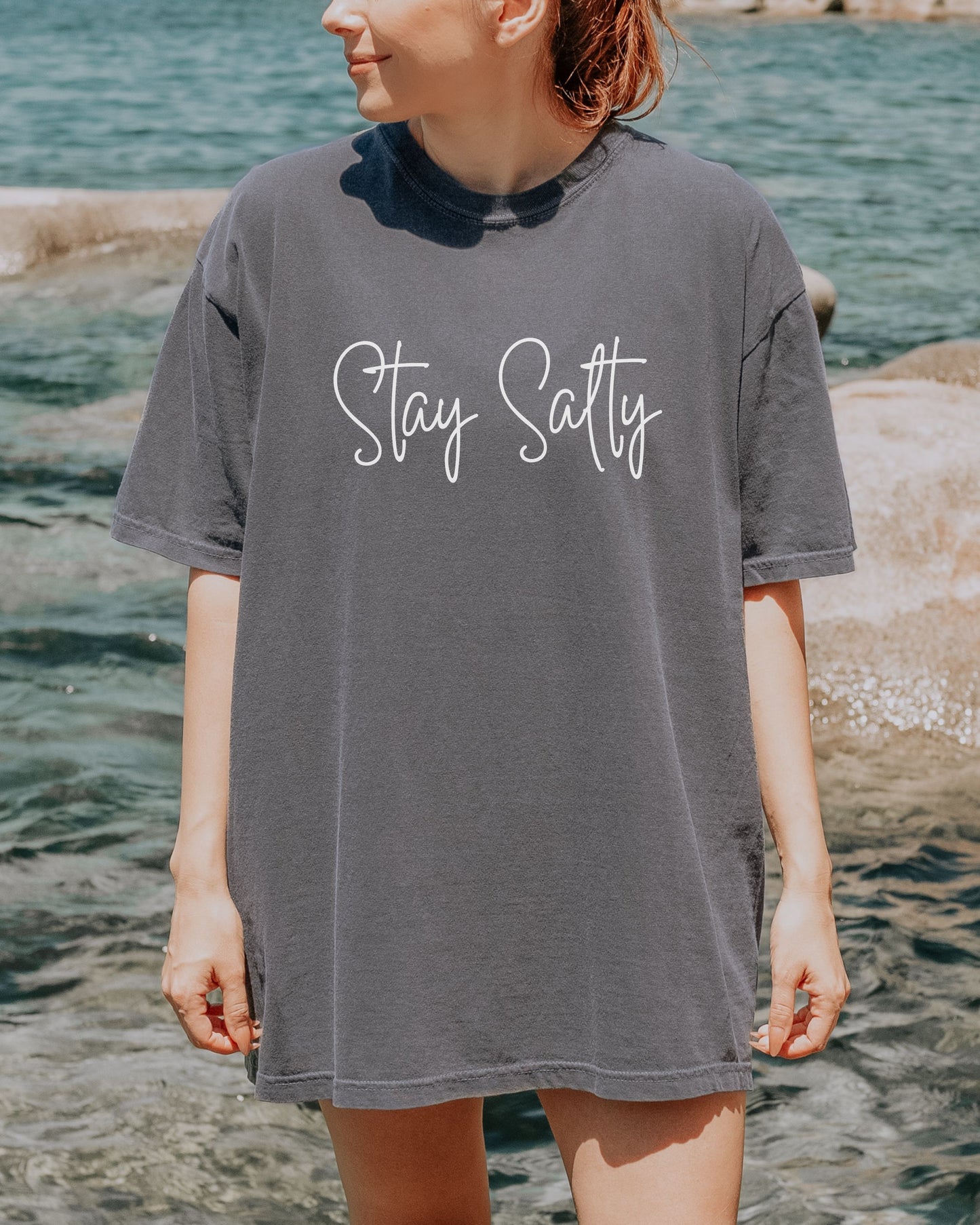 Stay Salty Comfort Colors T-Shirt – Coastal Graphic Tee for Beach Lovers