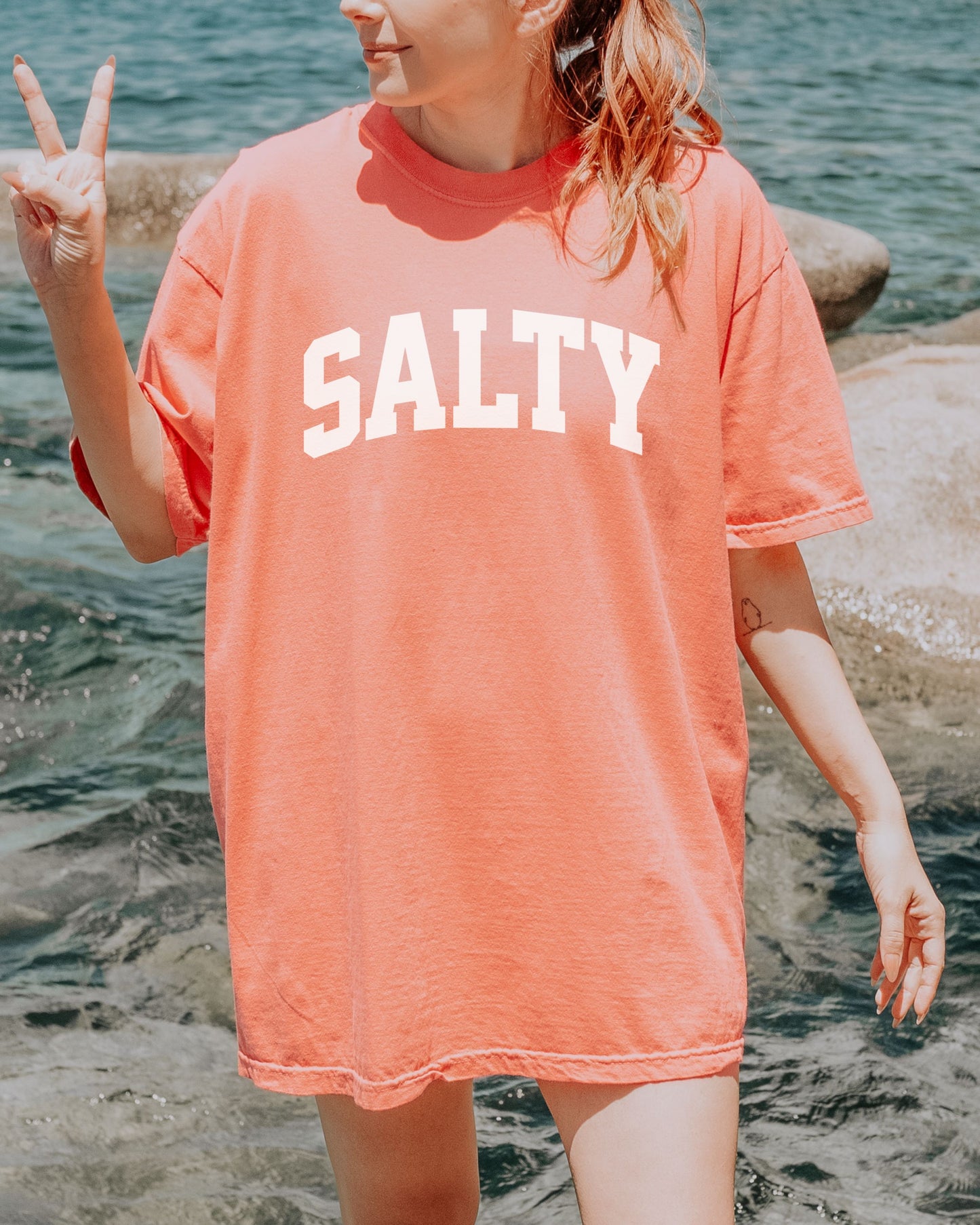 SALTY T-Shirt – Comfort Colors Graphic Tee for Beach, Coastal, and Sassy Vibes