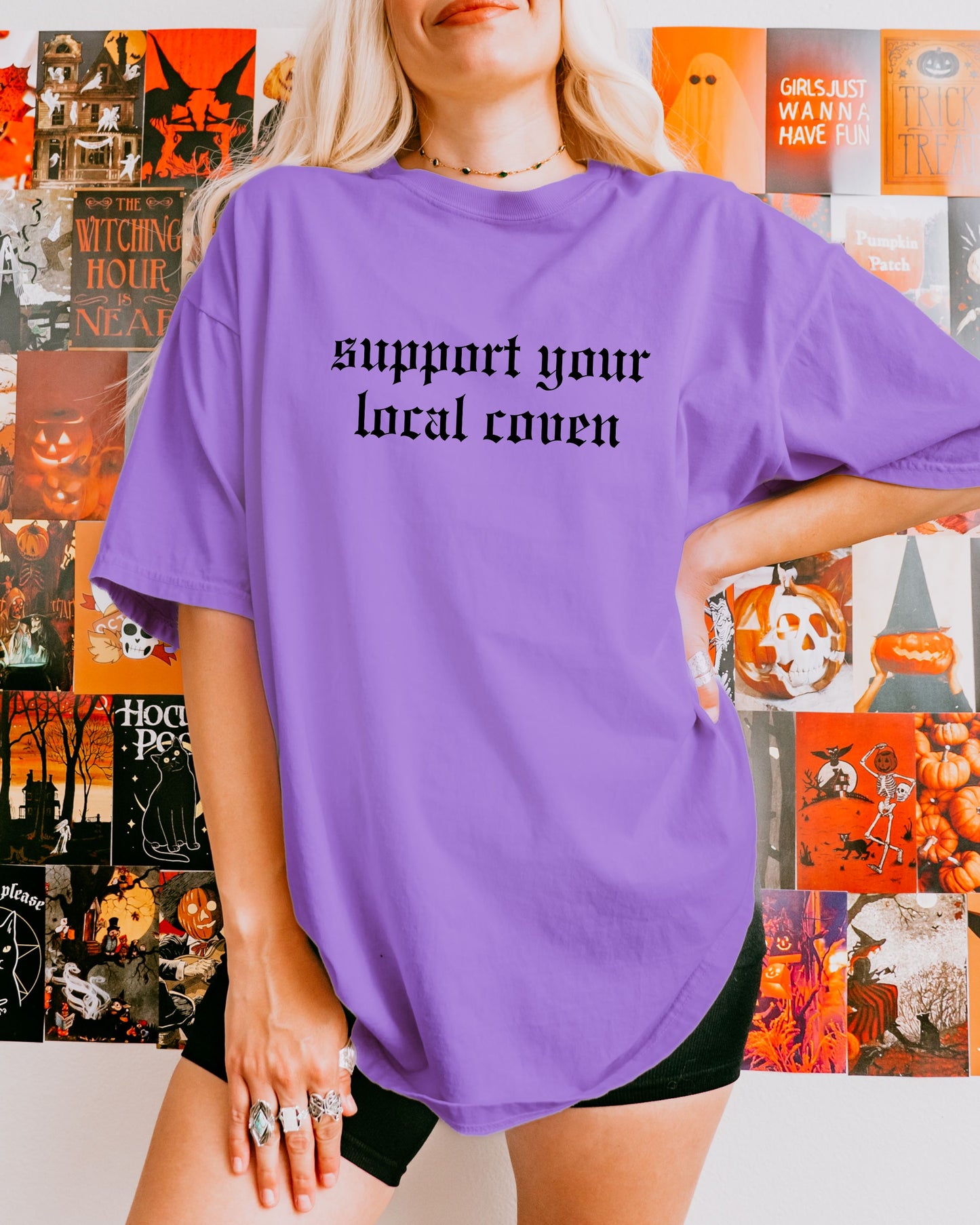 Support Your Local Coven T-Shirt – Comfort Colors Gothic Witchy Graphic Tee