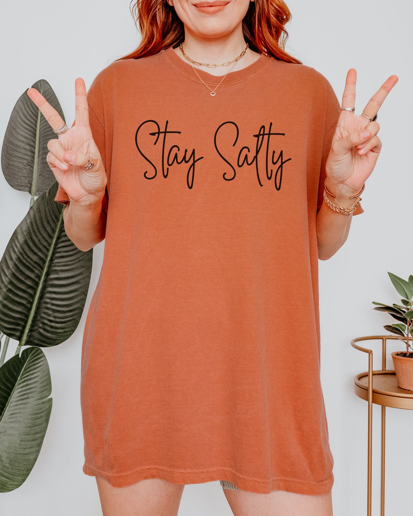 Stay Salty Comfort Colors T-Shirt – Coastal Graphic Tee for Beach Lovers