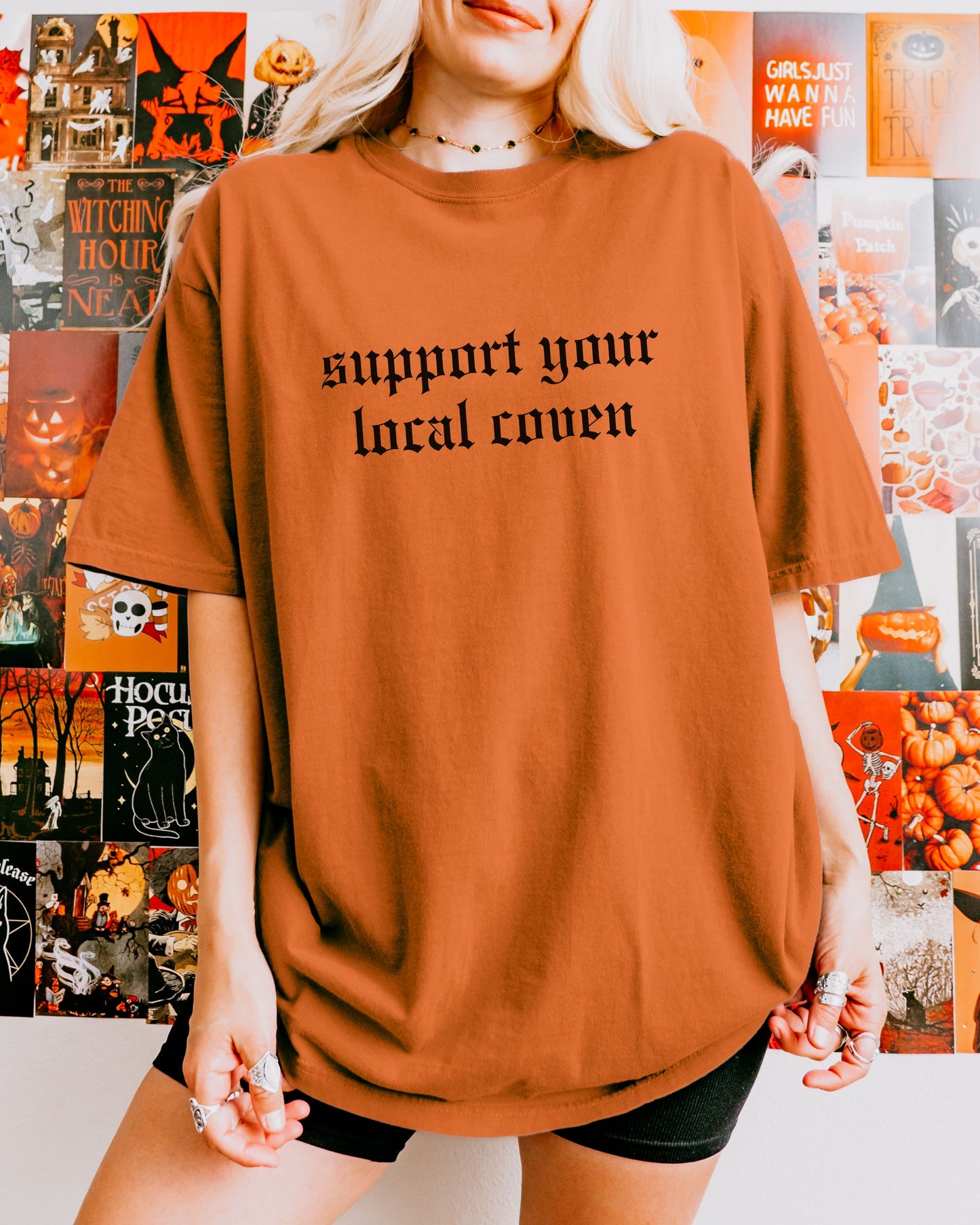 Support Your Local Coven T-Shirt – Comfort Colors Gothic Witchy Graphic Tee