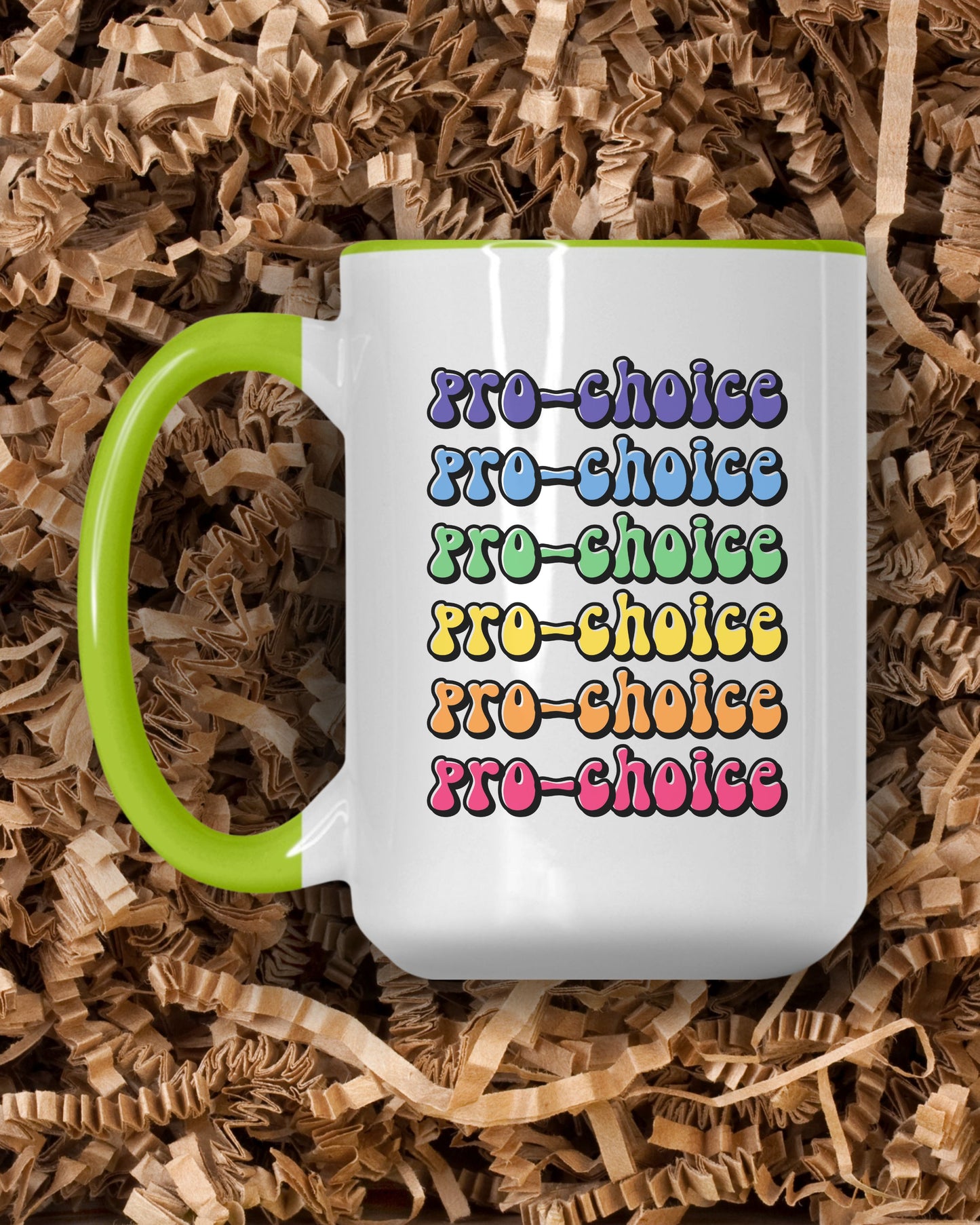 Pro-Choice Mug – Retro Rainbow Feminist Coffee Cup