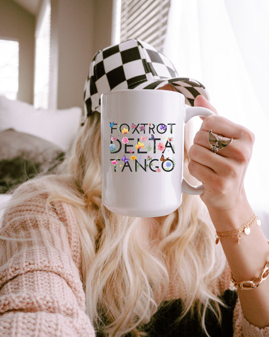 Foxtrot Delta Tango Mug – FDT Anti-Trump Floral Protest Coffee Cup