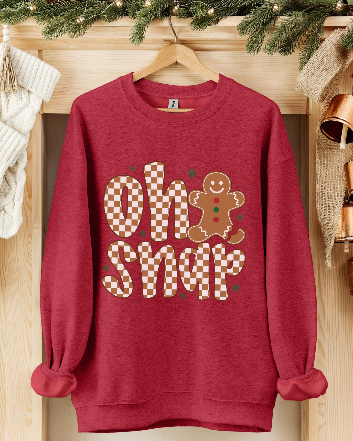Oh Snap Sweatshirt – Retro Holiday Gingerbread Cookie Crewneck