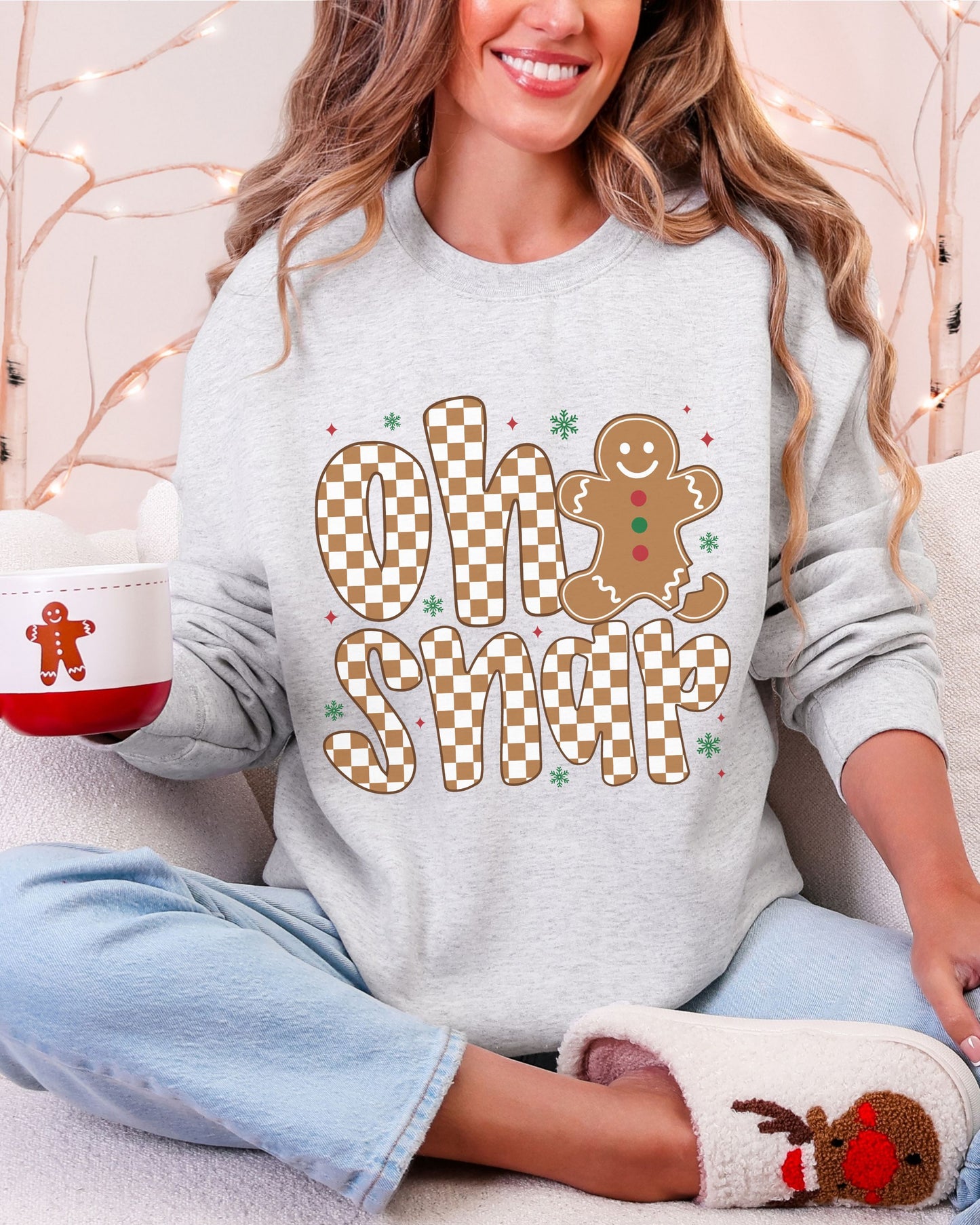 Oh Snap Sweatshirt – Retro Holiday Gingerbread Cookie Crewneck