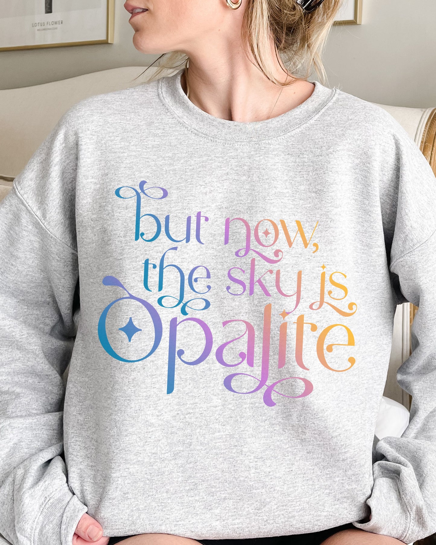 Opalite Showgirl Sweatshirt – Colorful Gradient Aesthetic Crewneck