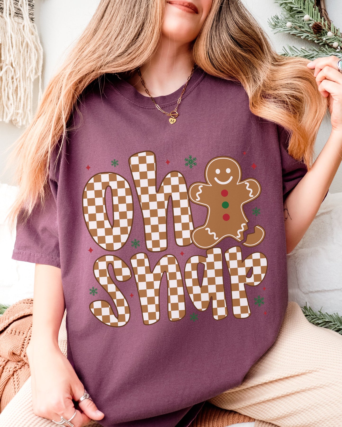 Oh Snap T-Shirt – Comfort Colors Retro Holiday Gingerbread Cookie Tee