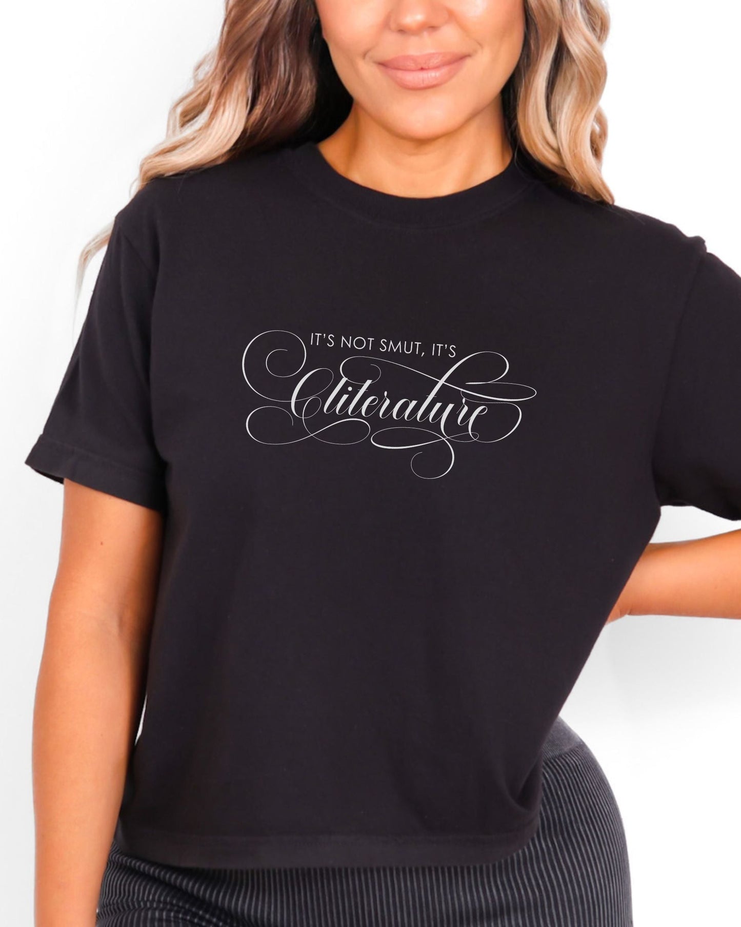 It’s Not Smut, It’s Cliterature Cropped Tee – Comfort Colors Bookish Graphic Top