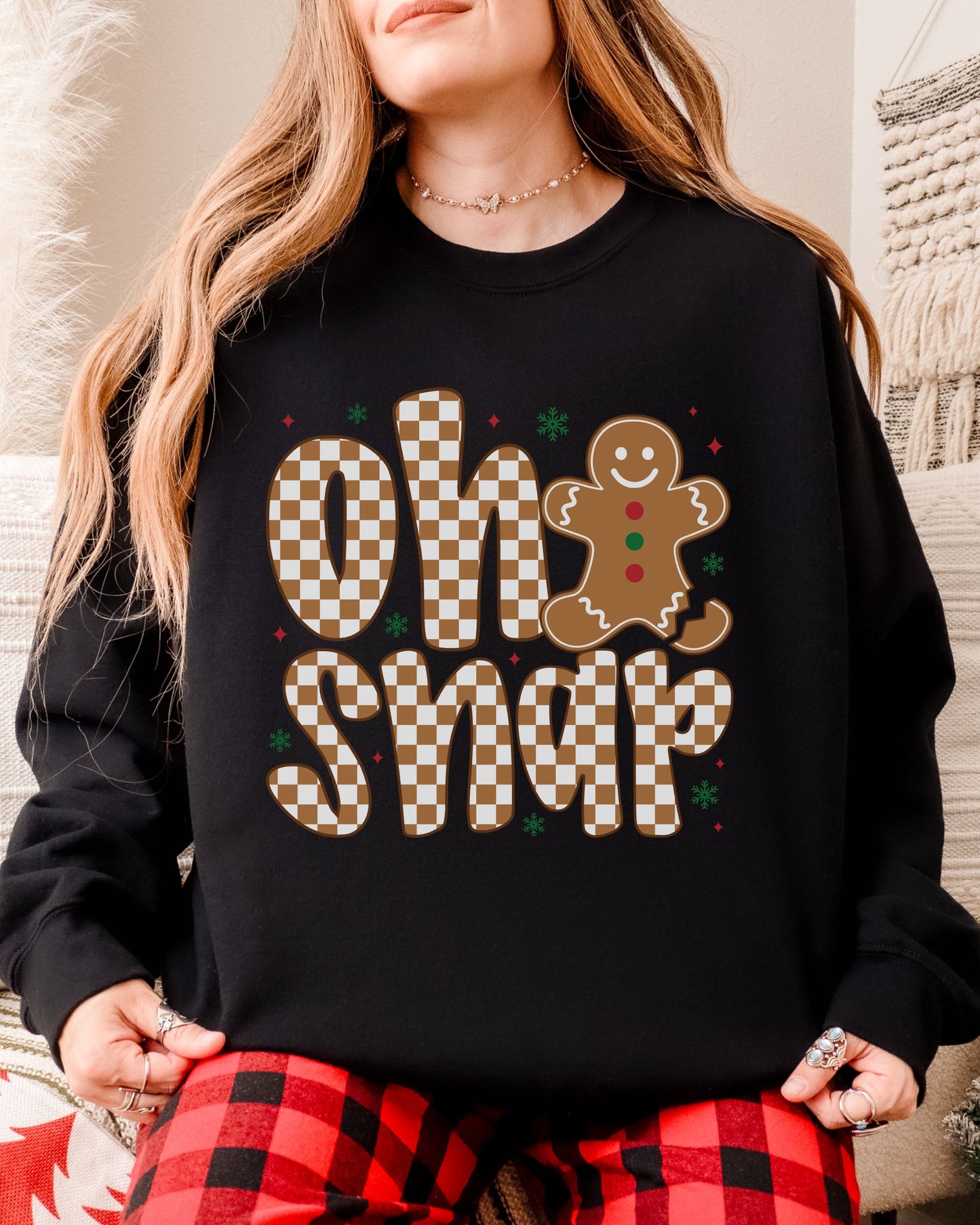 Oh Snap Sweatshirt – Retro Holiday Gingerbread Cookie Crewneck