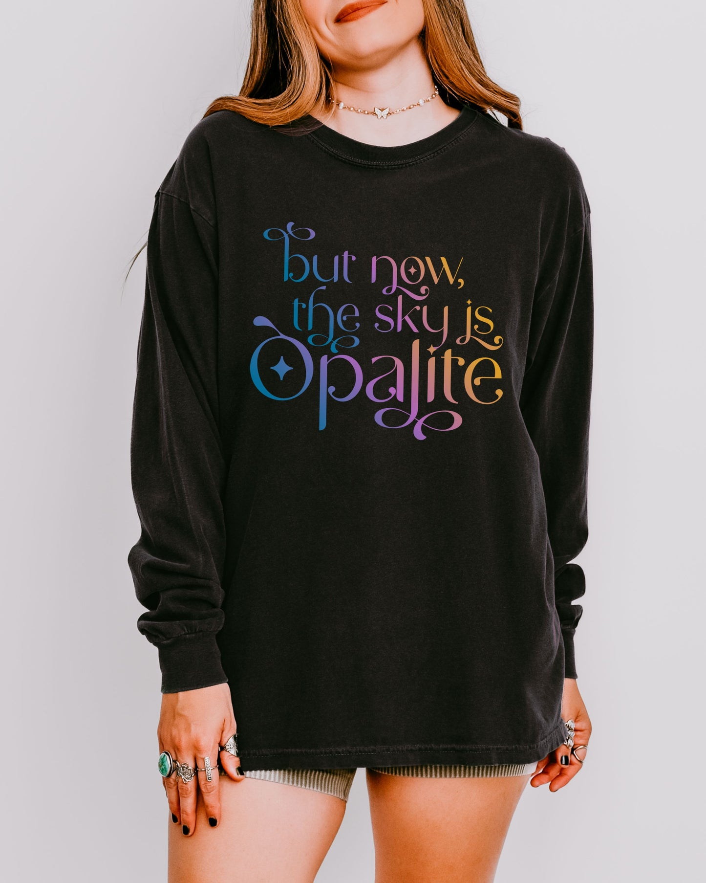 Opalite Showgirl Long Sleeve – Comfort Colors Gradient Aesthetic Shirt