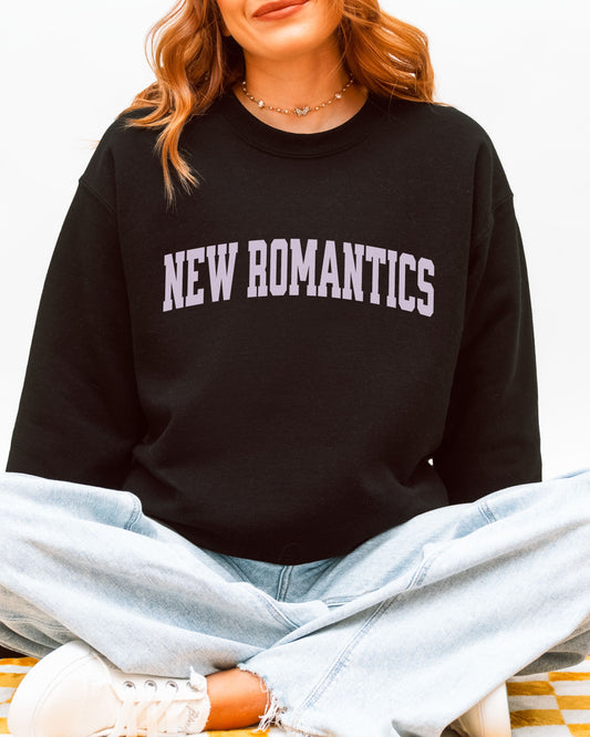 New Romantics Sweatshirt – Gildan Collegiate Font Graphic Crewneck