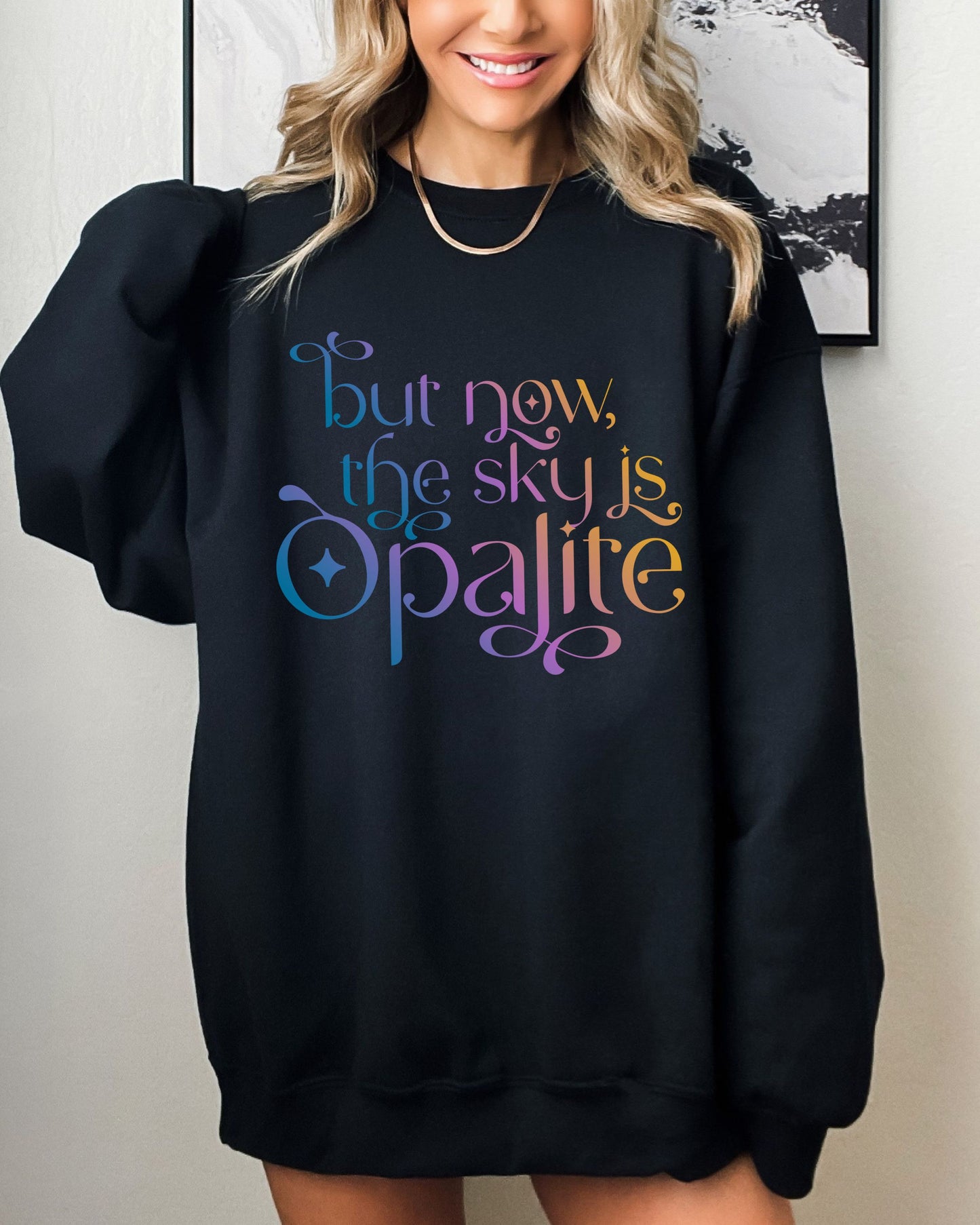 Opalite Showgirl Sweatshirt – Colorful Gradient Aesthetic Crewneck