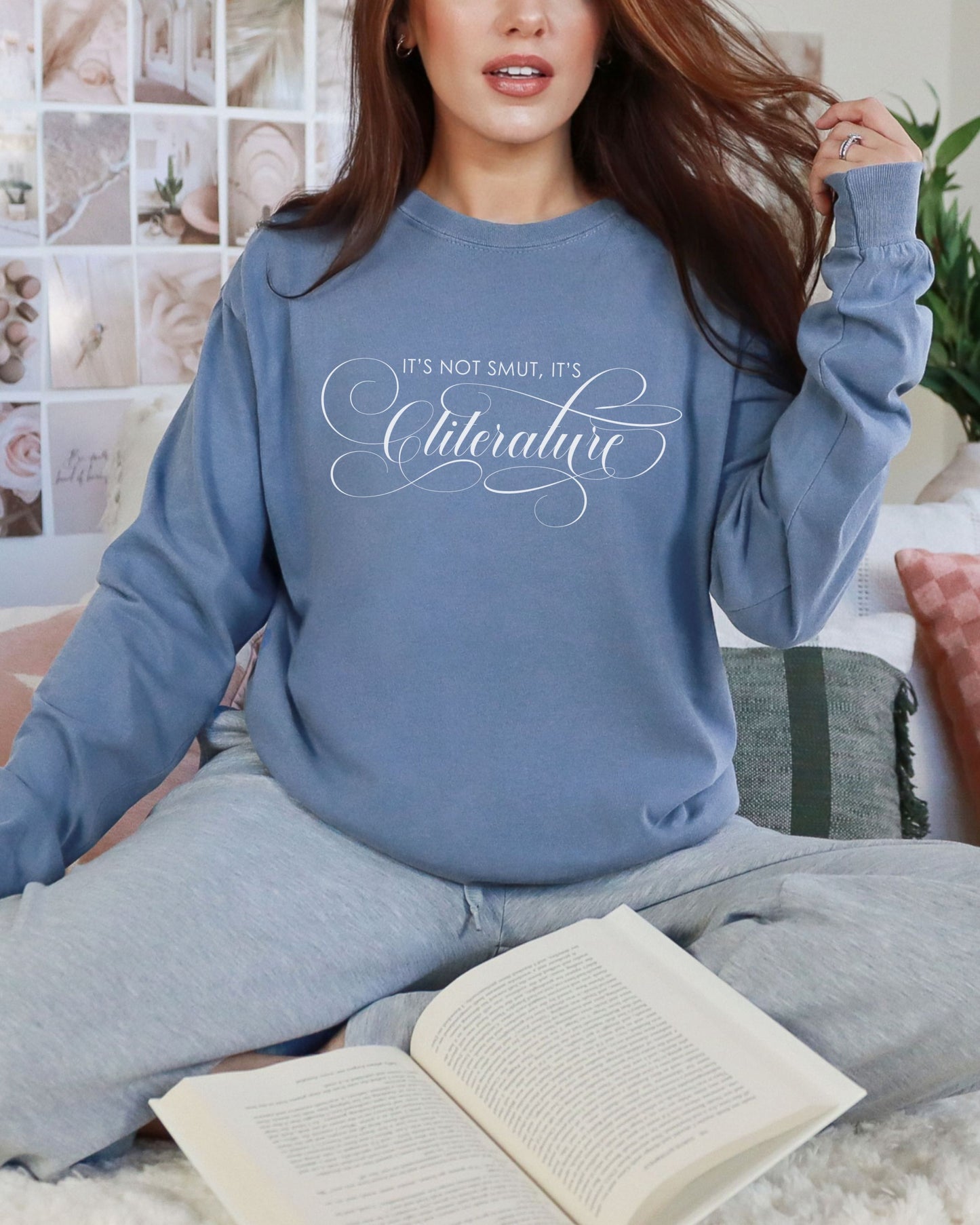 It’s Not Smut, It’s Cliterature Long Sleeve – Comfort Colors Bookish Graphic Tee