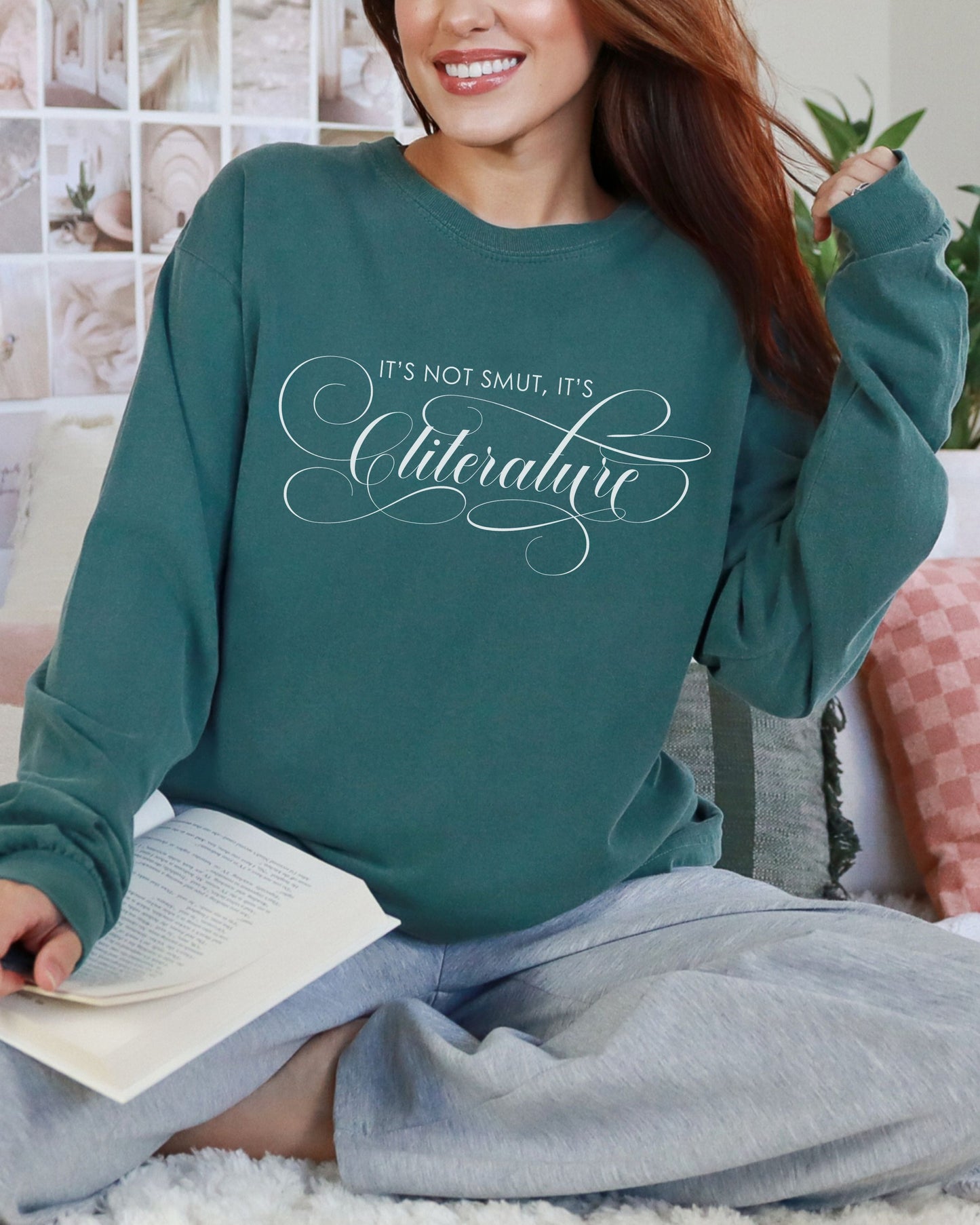 It’s Not Smut, It’s Cliterature Long Sleeve – Comfort Colors Bookish Graphic Tee