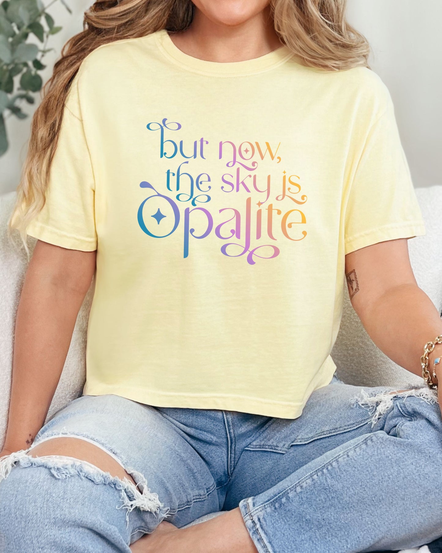 Now the Sky Is Opalite Cropped Tee – Comfort Colors Gradient Aesthetic Top