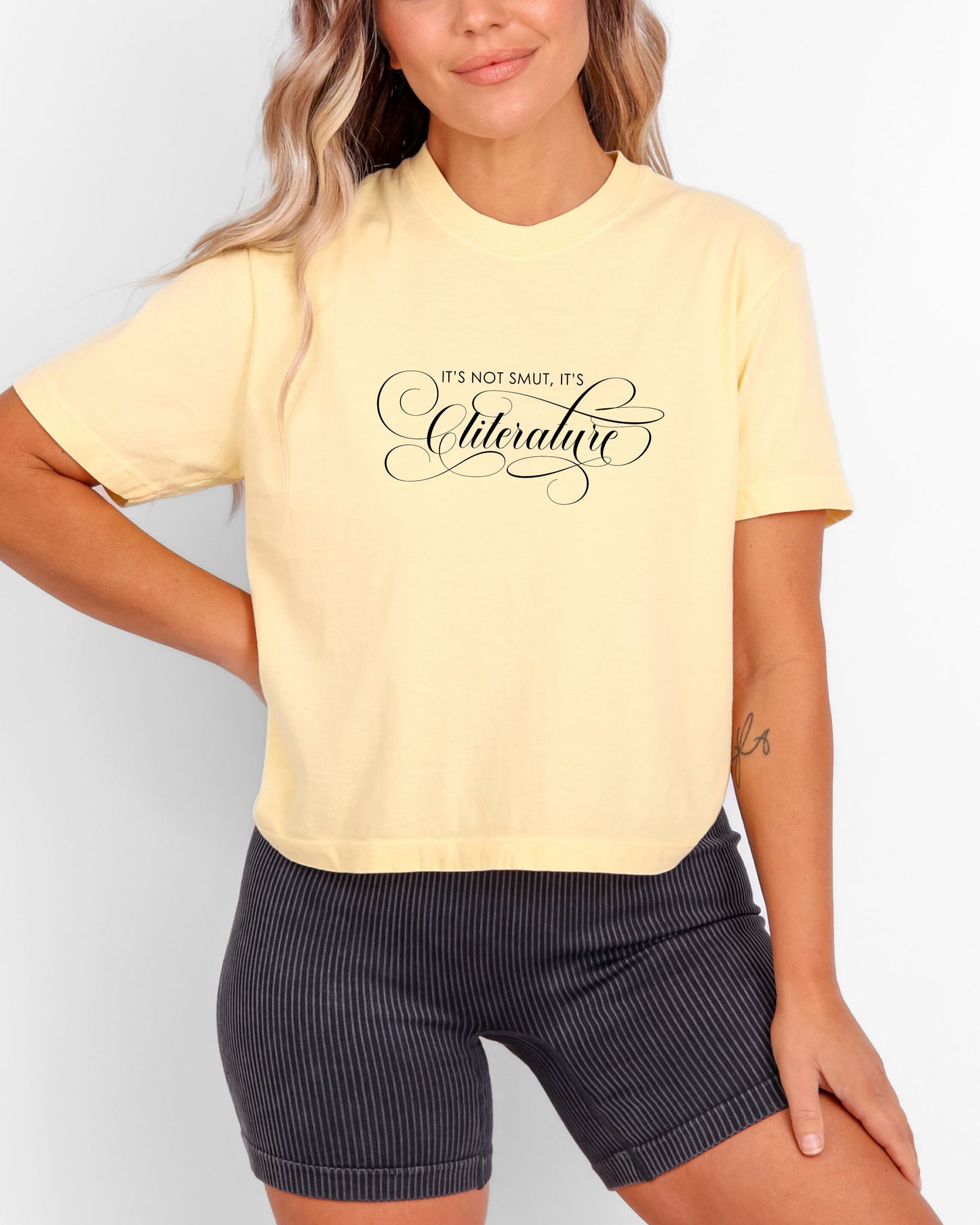 It’s Not Smut, It’s Cliterature Cropped Tee – Comfort Colors Bookish Graphic Top