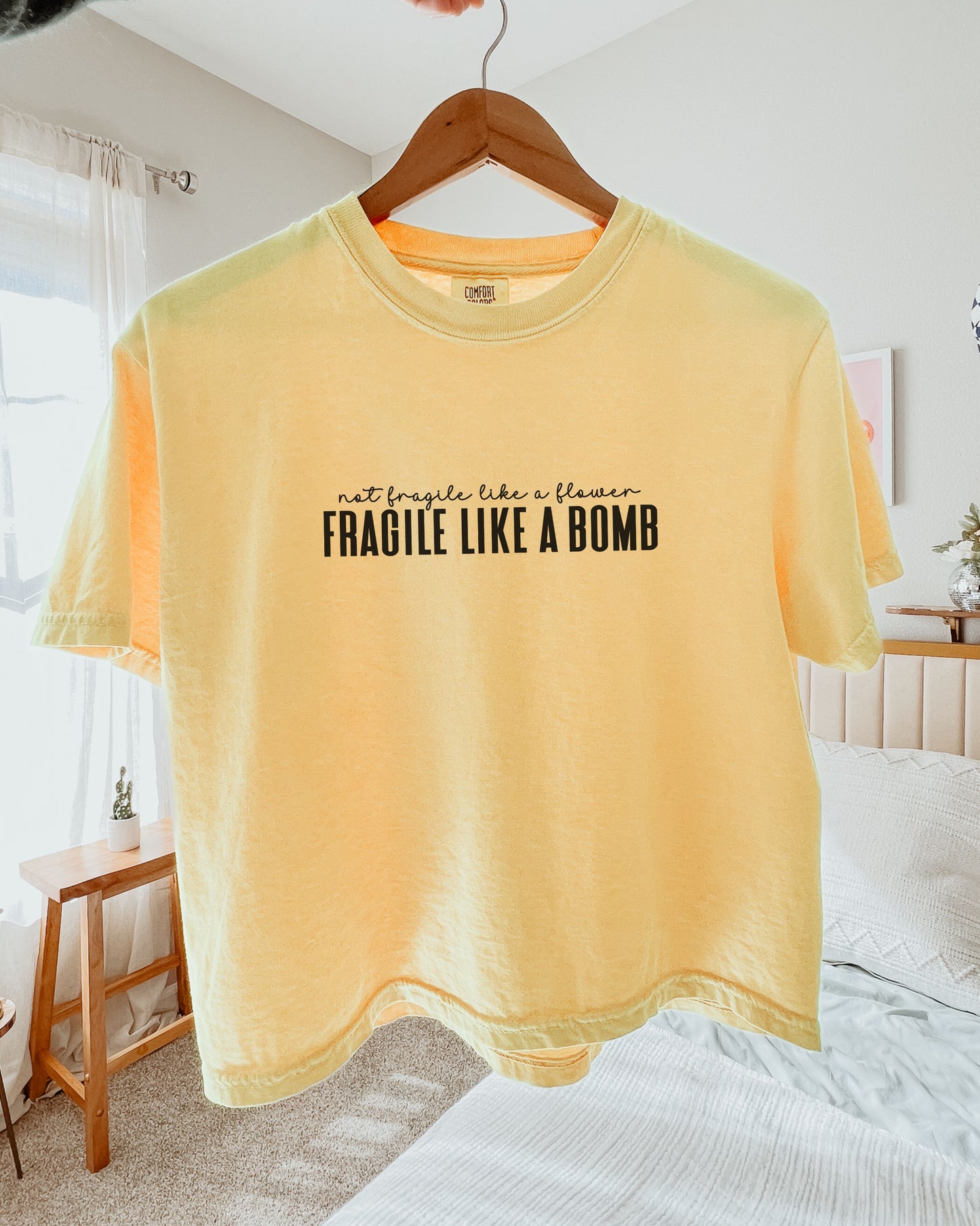 Not Fragile Like a Flower Cropped Tee – Comfort Colors Feminist Crop Top