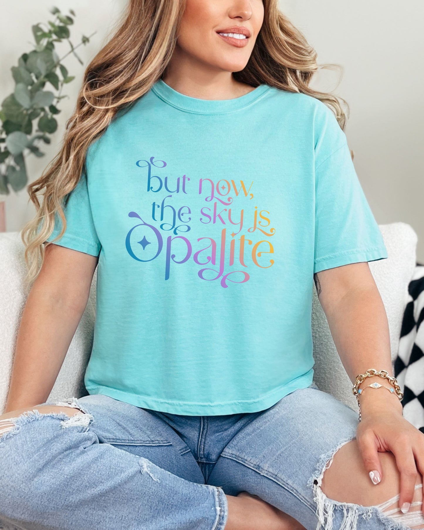 Now the Sky Is Opalite Cropped Tee – Comfort Colors Gradient Aesthetic Top