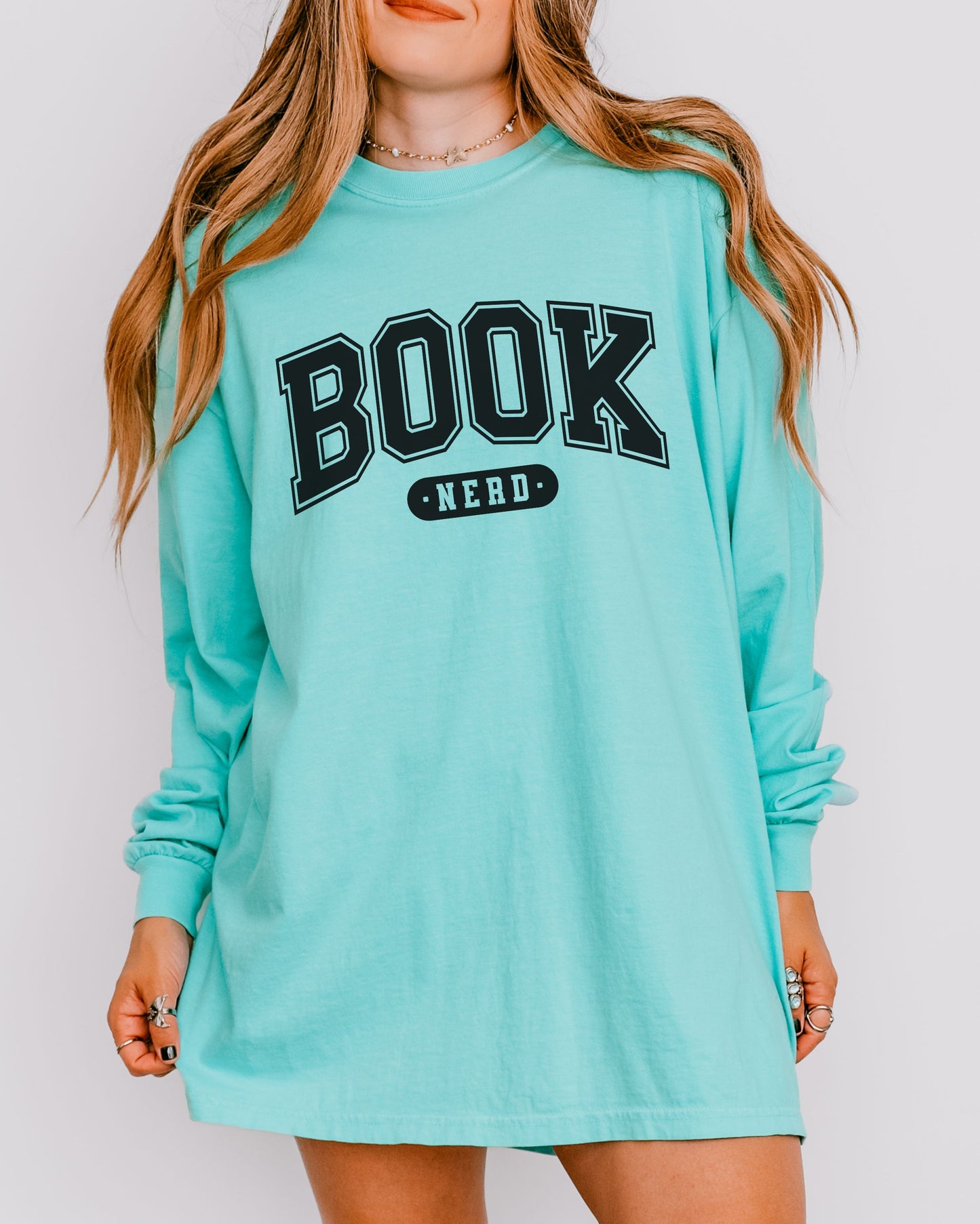 Book Nerd Long Sleeve Tee – Comfort Colors Varsity Bookish Tee