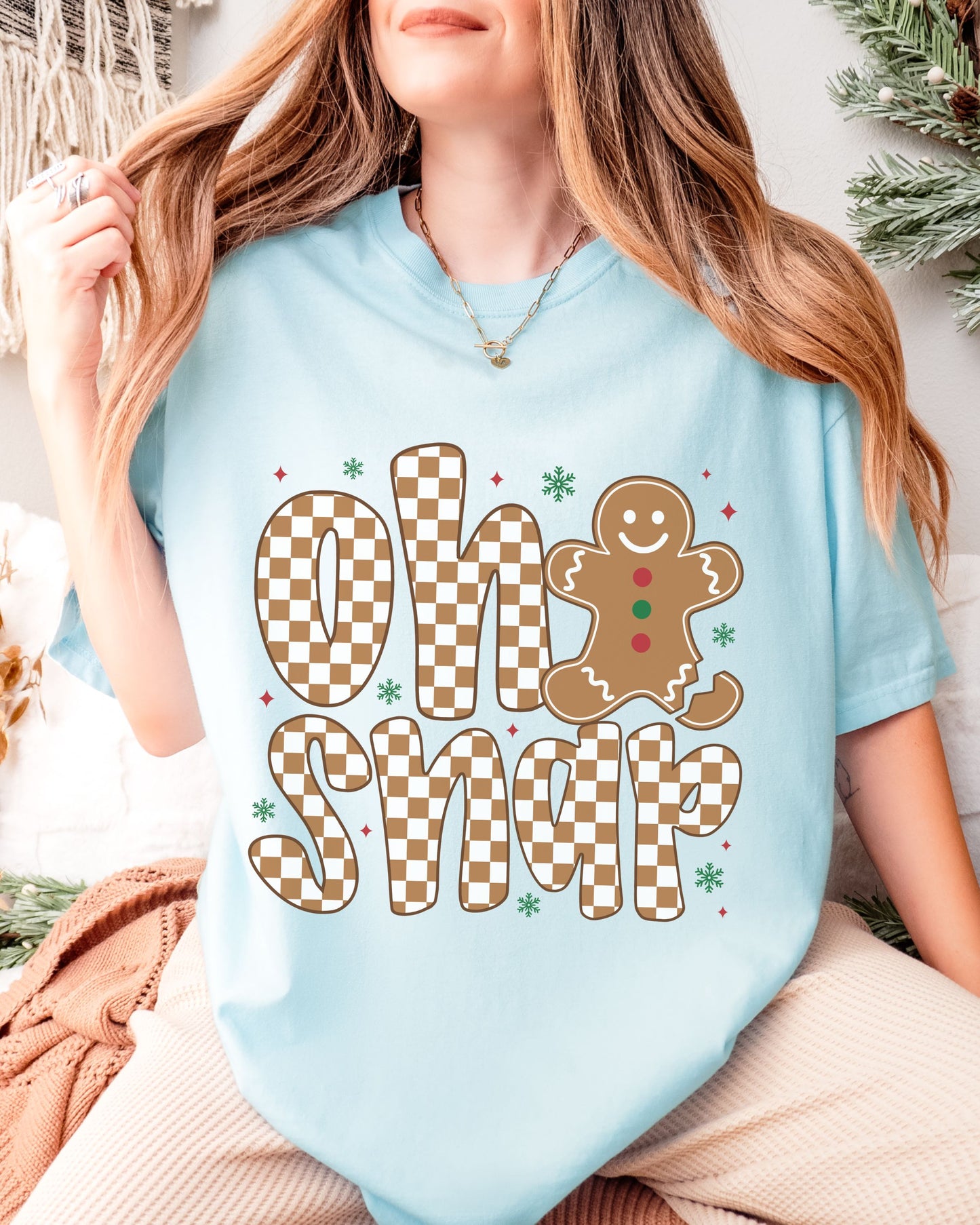 Oh Snap T-Shirt – Comfort Colors Retro Holiday Gingerbread Cookie Tee