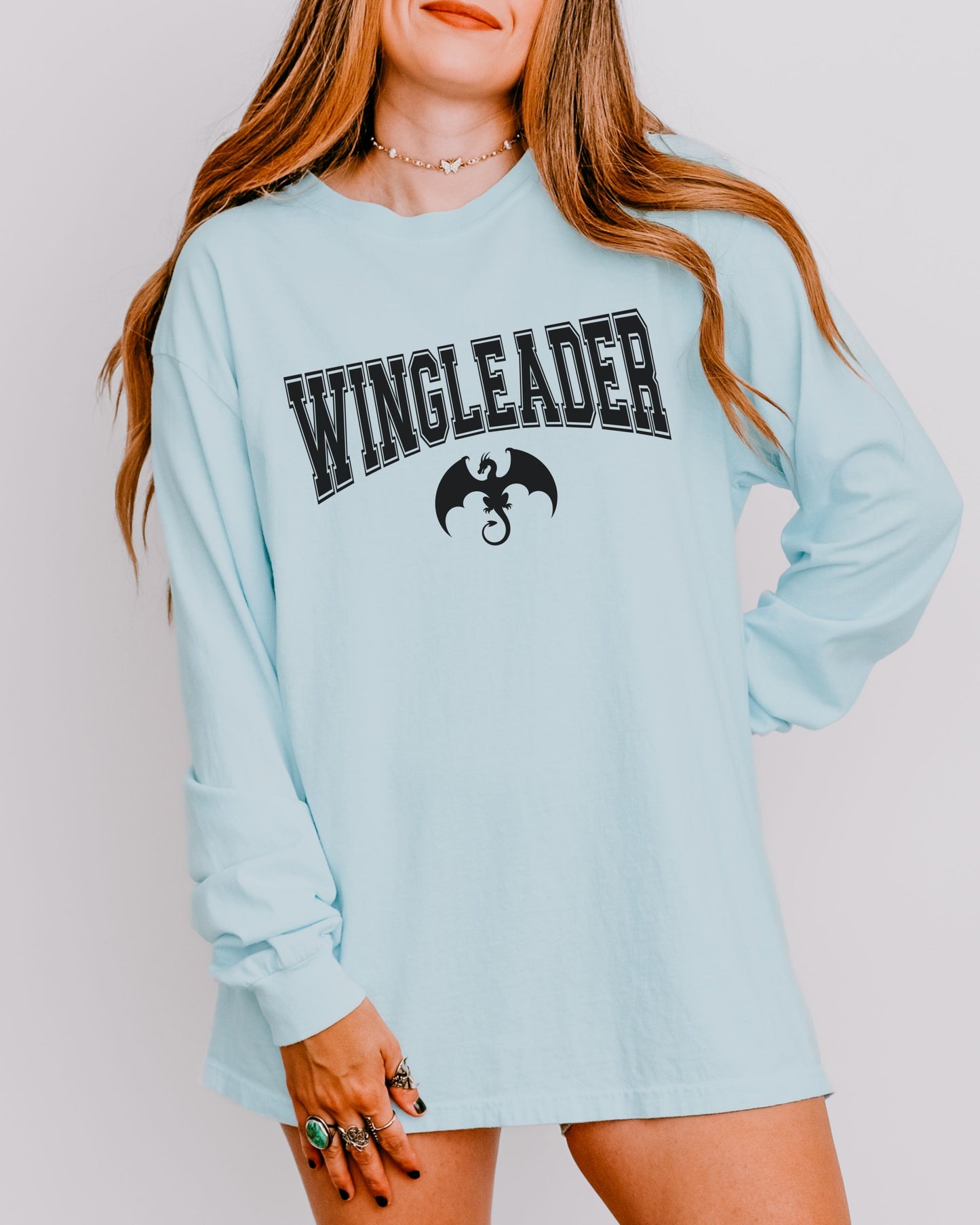 Wingleader Long Sleeve Shirt – Comfort Colors Fantasy Dragon Bookish Tee