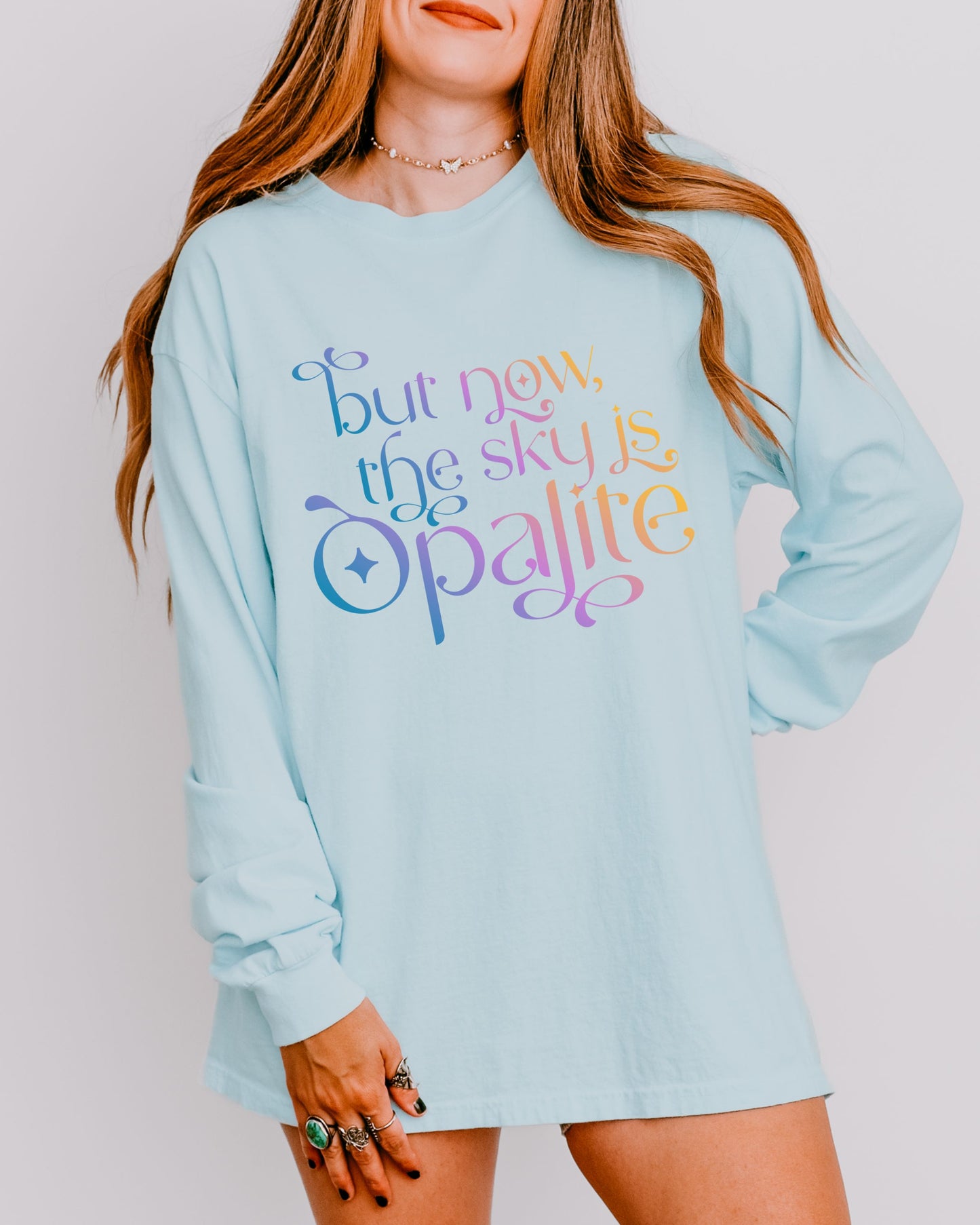 Opalite Showgirl Long Sleeve – Comfort Colors Gradient Aesthetic Shirt