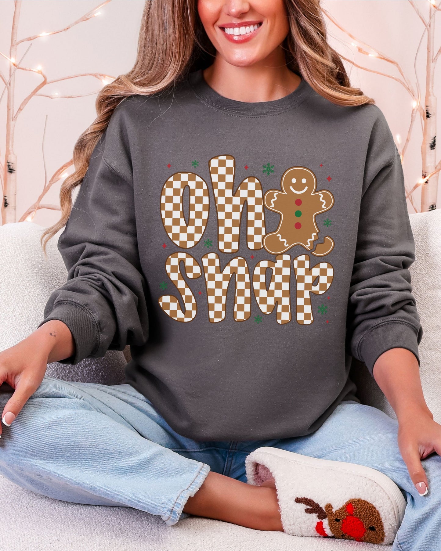 Oh Snap Sweatshirt – Retro Holiday Gingerbread Cookie Crewneck