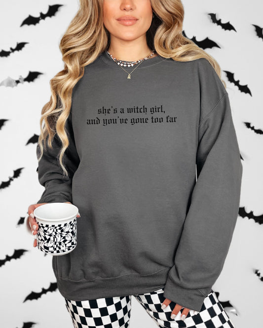 She’s a Witch Girl Sweatshirt – Gildan Gothic Feminist Crewneck