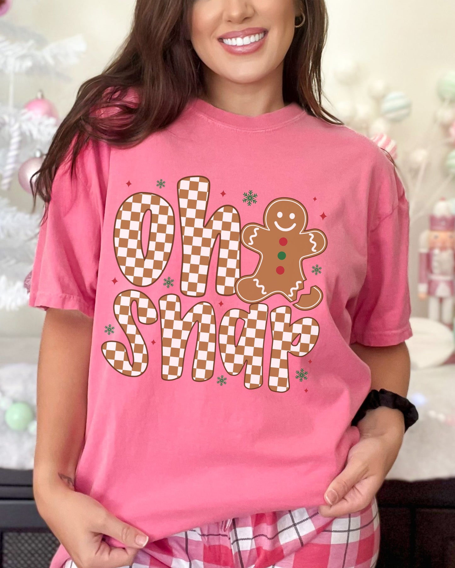 Oh Snap T-Shirt – Comfort Colors Retro Holiday Gingerbread Cookie Tee