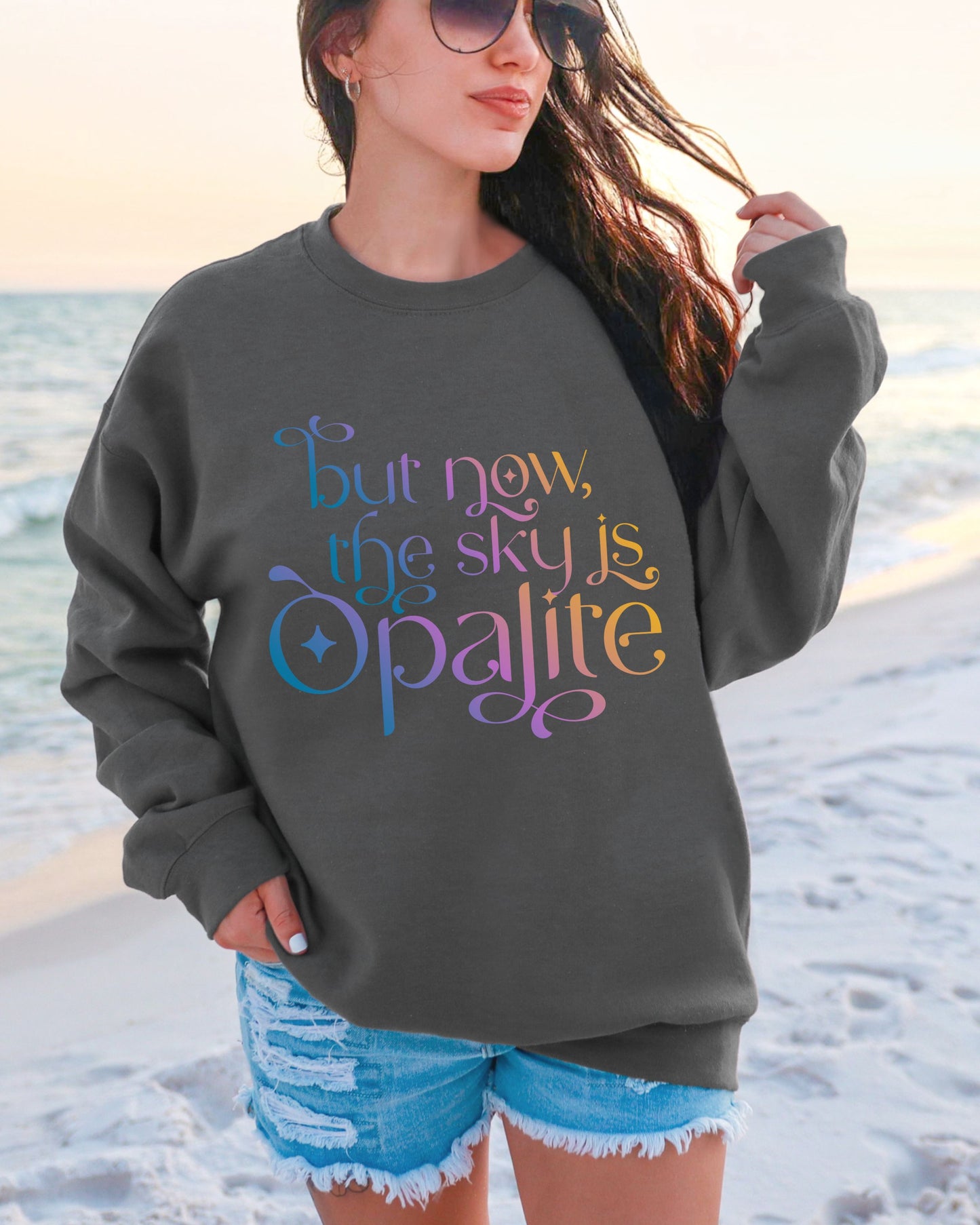 Opalite Showgirl Sweatshirt – Colorful Gradient Aesthetic Crewneck