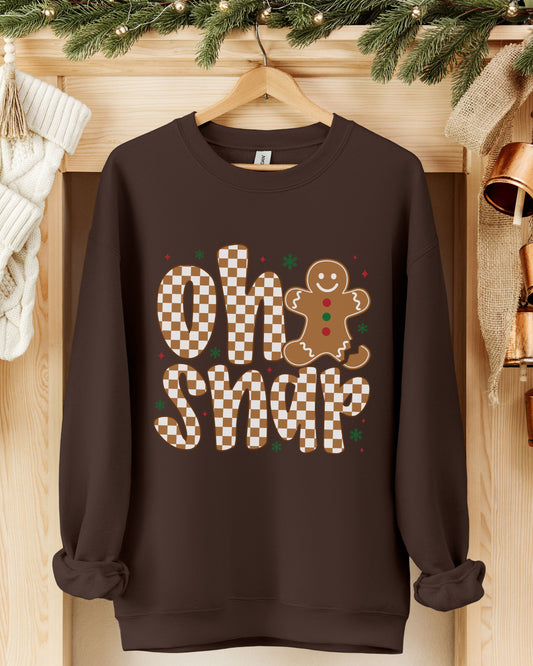 Oh Snap Sweatshirt – Retro Holiday Gingerbread Cookie Crewneck