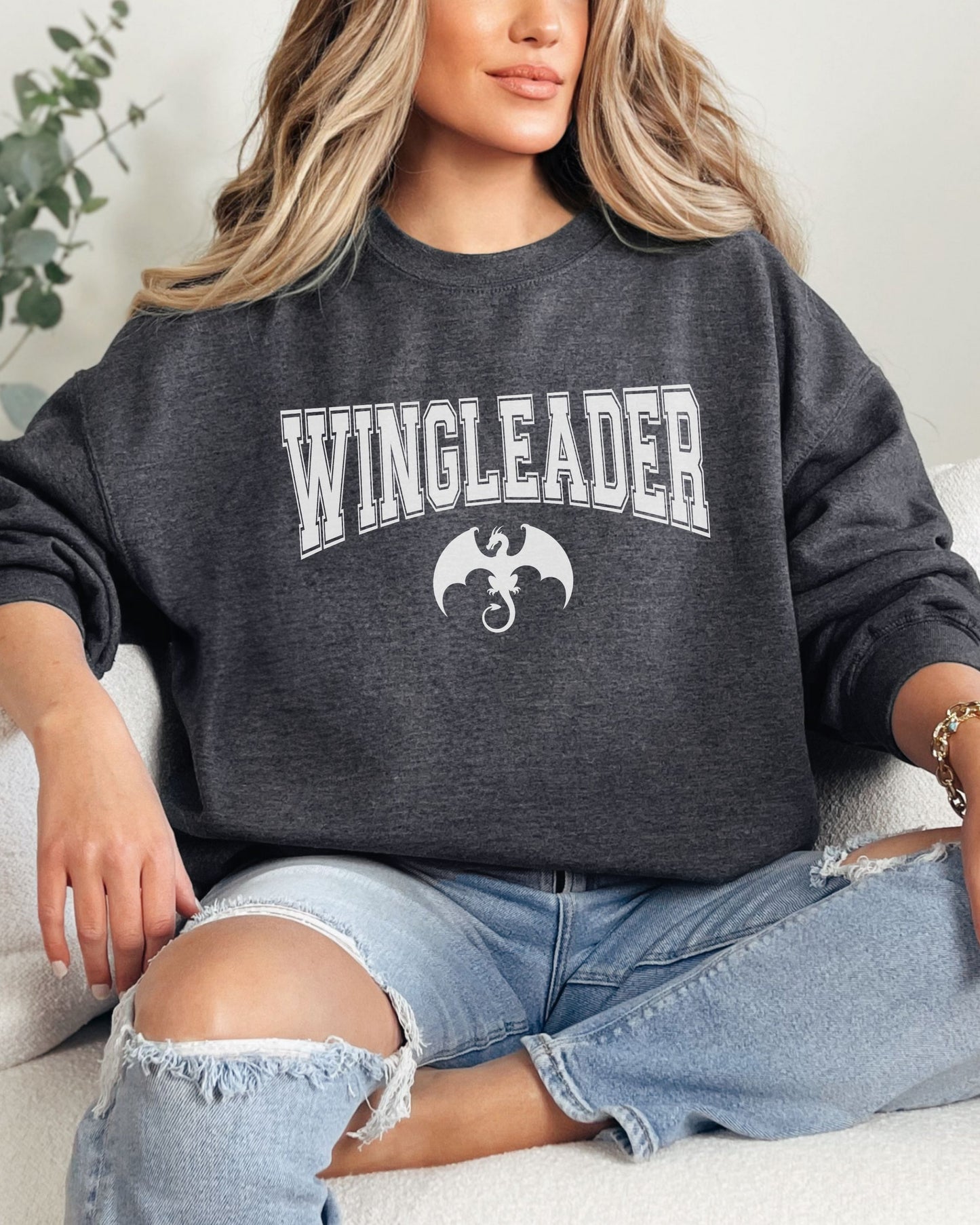 Wingleader Sweatshirt – Gildan Fantasy Dragon Bookish Crewneck