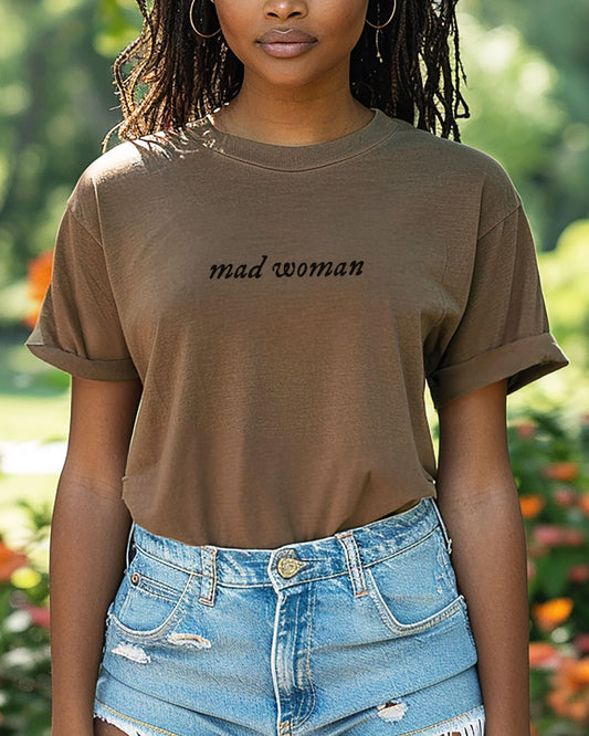 Mad Woman T-Shirt – Comfort Colors Vintage Folk-Inspired Graphic Tee